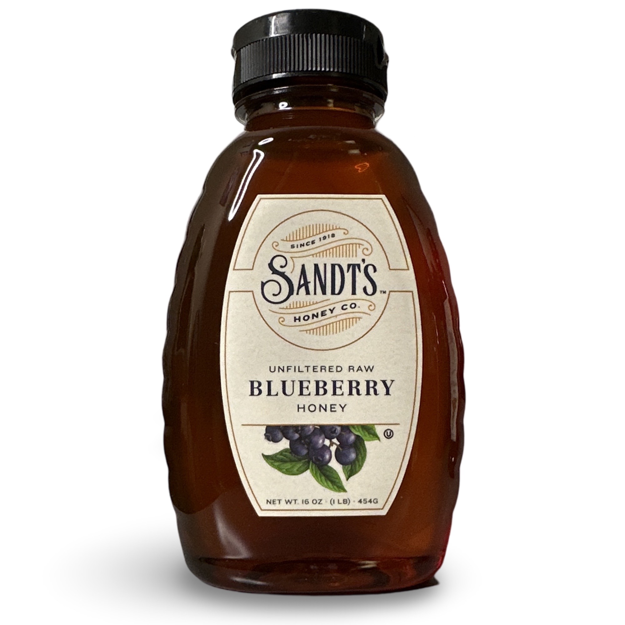 Sandt's Blueberry Honey, Unfiltered Raw Honey, Non-GMO Genuine, Pure Honey