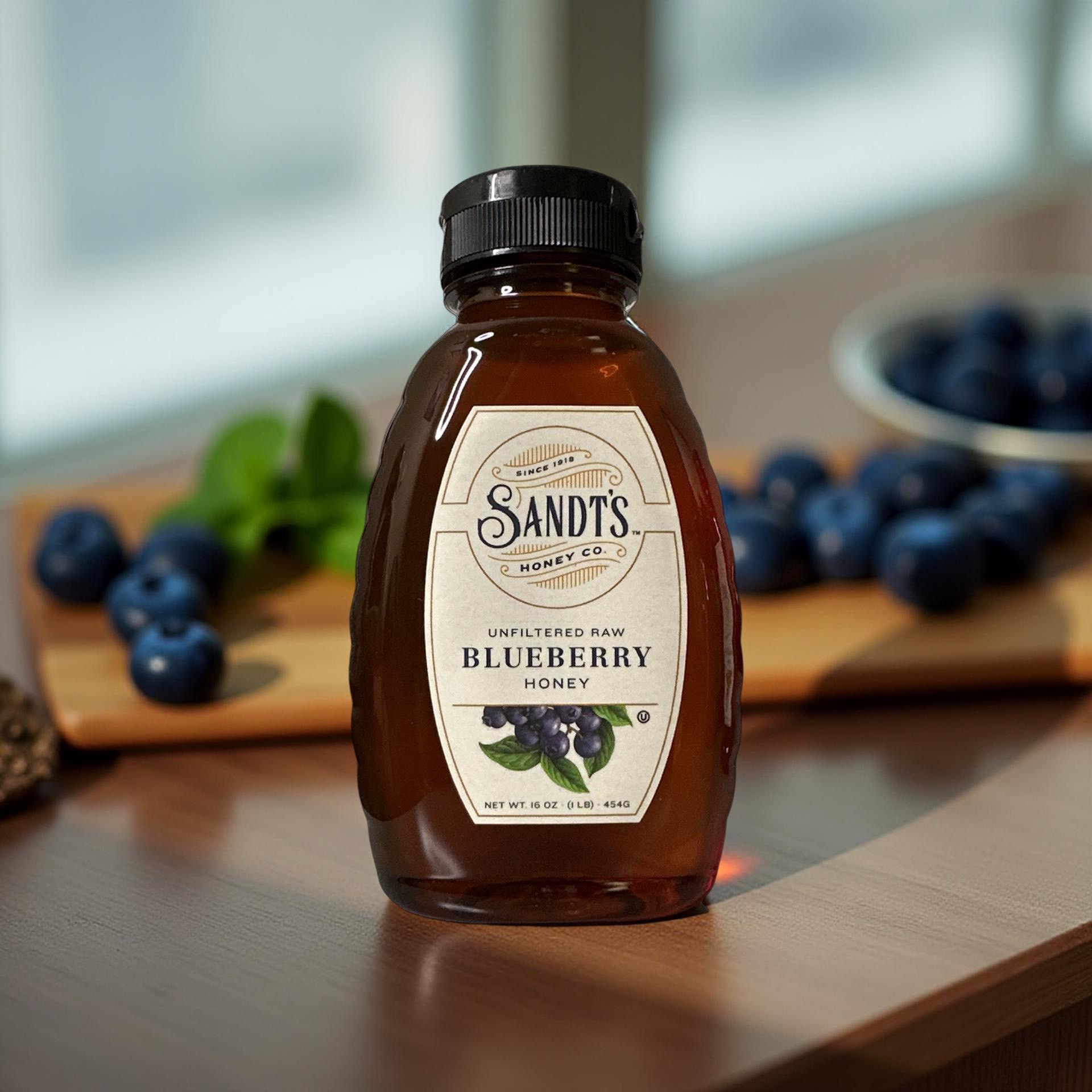 Sandt's Blueberry Honey, Unfiltered Raw Honey, Non-GMO Genuine, Pure Honey 3