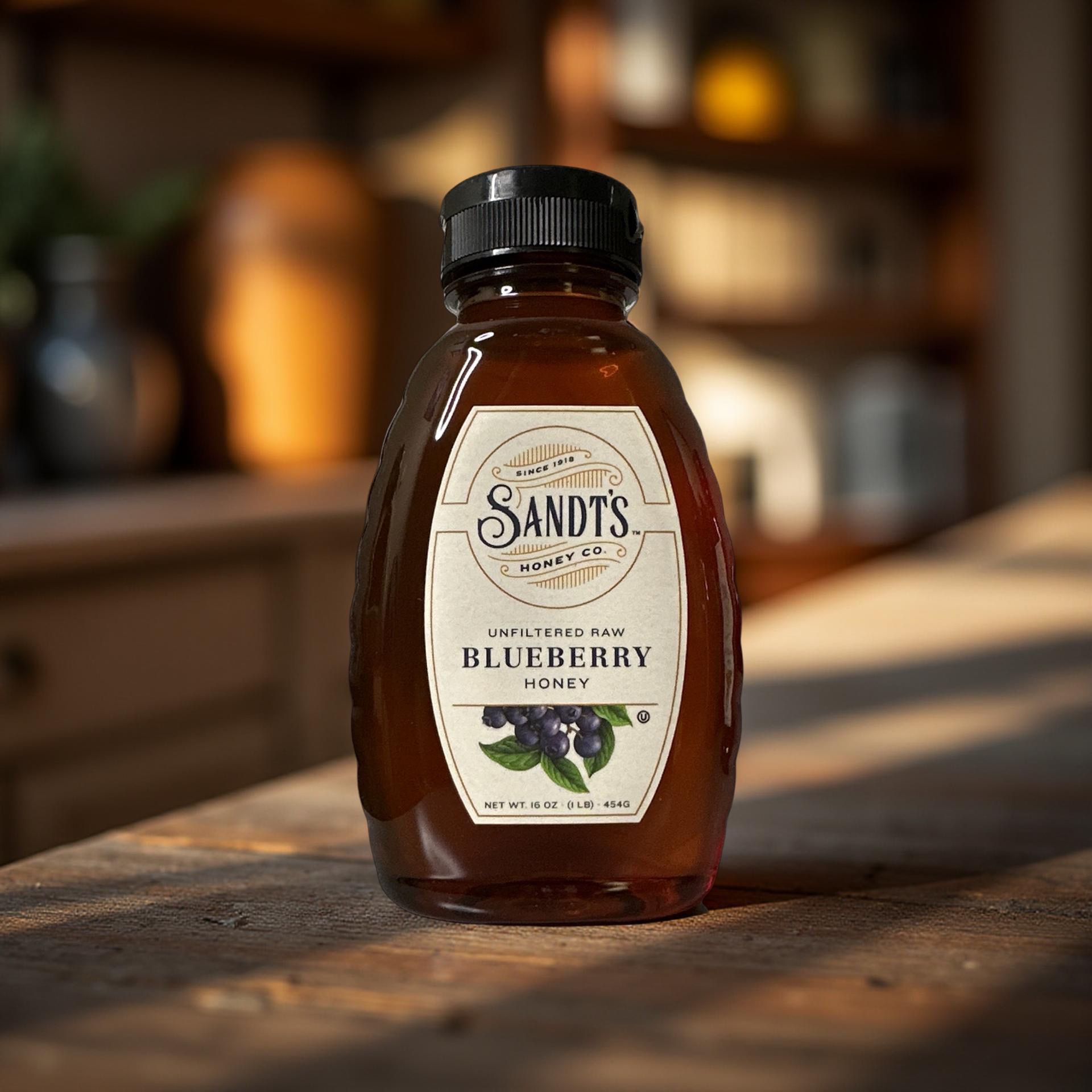 Sandt's Blueberry Honey, Unfiltered Raw Honey, Non-GMO Genuine, Pure Honey 6