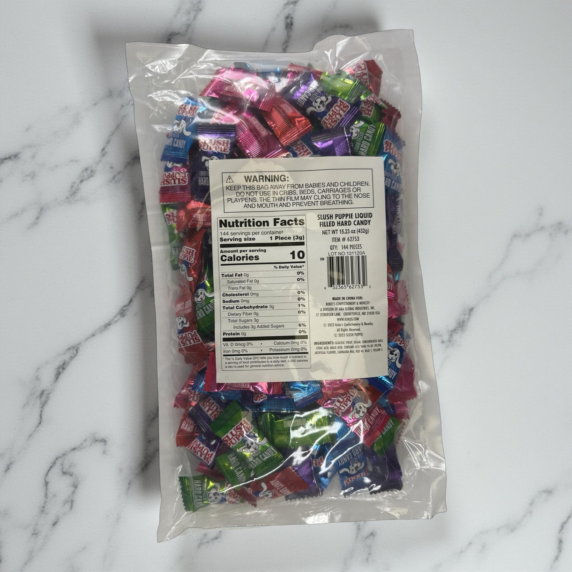 Slush Puppie Liquid Filled Hard Candy, Grape, Blue Raspberry, Cherry, Strawberry, Watermelon, 144 Pieces, 15.3 Oz 3