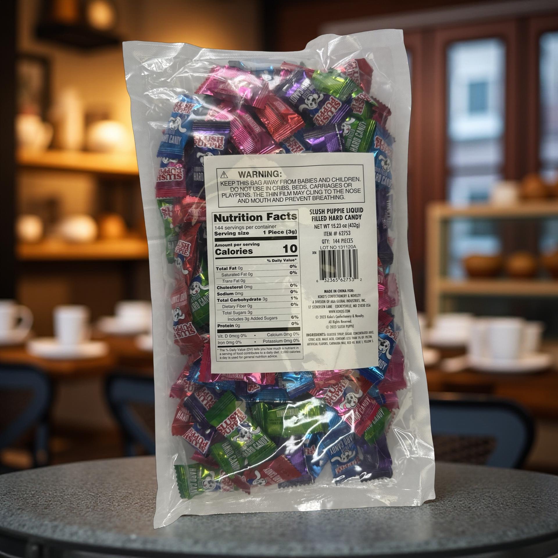 Slush Puppie Liquid Filled Hard Candy, Grape, Blue Raspberry, Cherry, Strawberry, Watermelon, 144 Pieces, 15.3 Oz 4