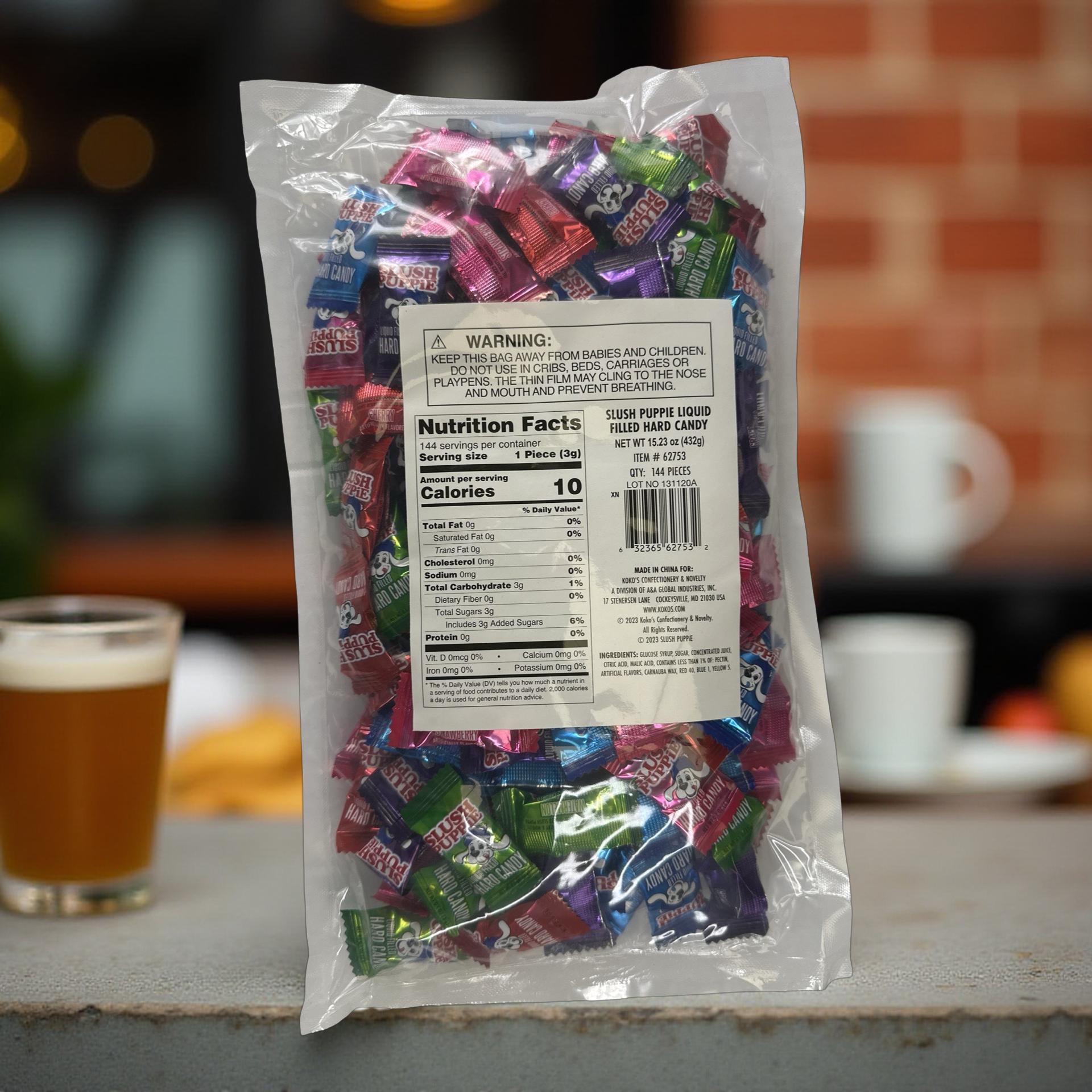 Slush Puppie Liquid Filled Hard Candy, Grape, Blue Raspberry, Cherry, Strawberry, Watermelon, 144 Pieces, 15.3 Oz 5