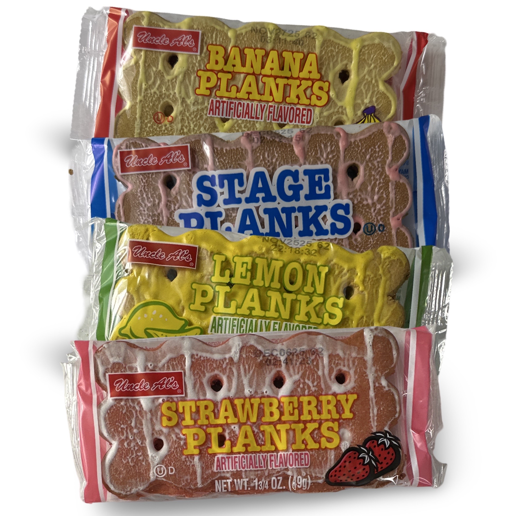 Uncle Als Stage Planks Bulk 48 Variety Pack (Original, Banana, Lemon, and Strawberry)