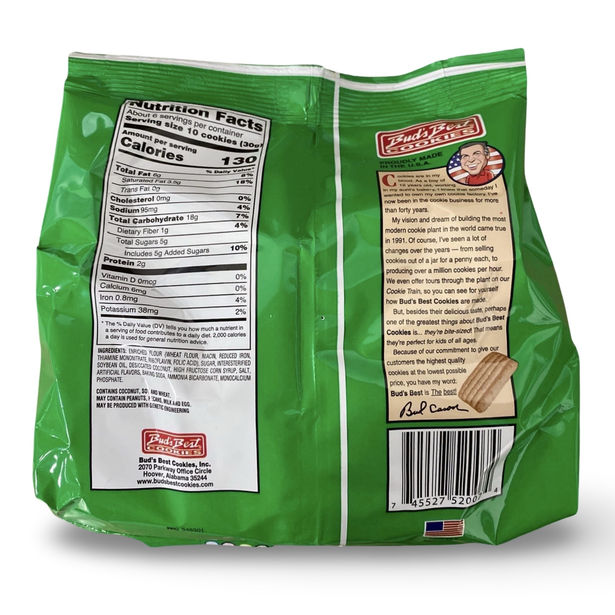 2x Bud's Best Bite Size Coconut Bars Cookies, 6 Oz Bags 2