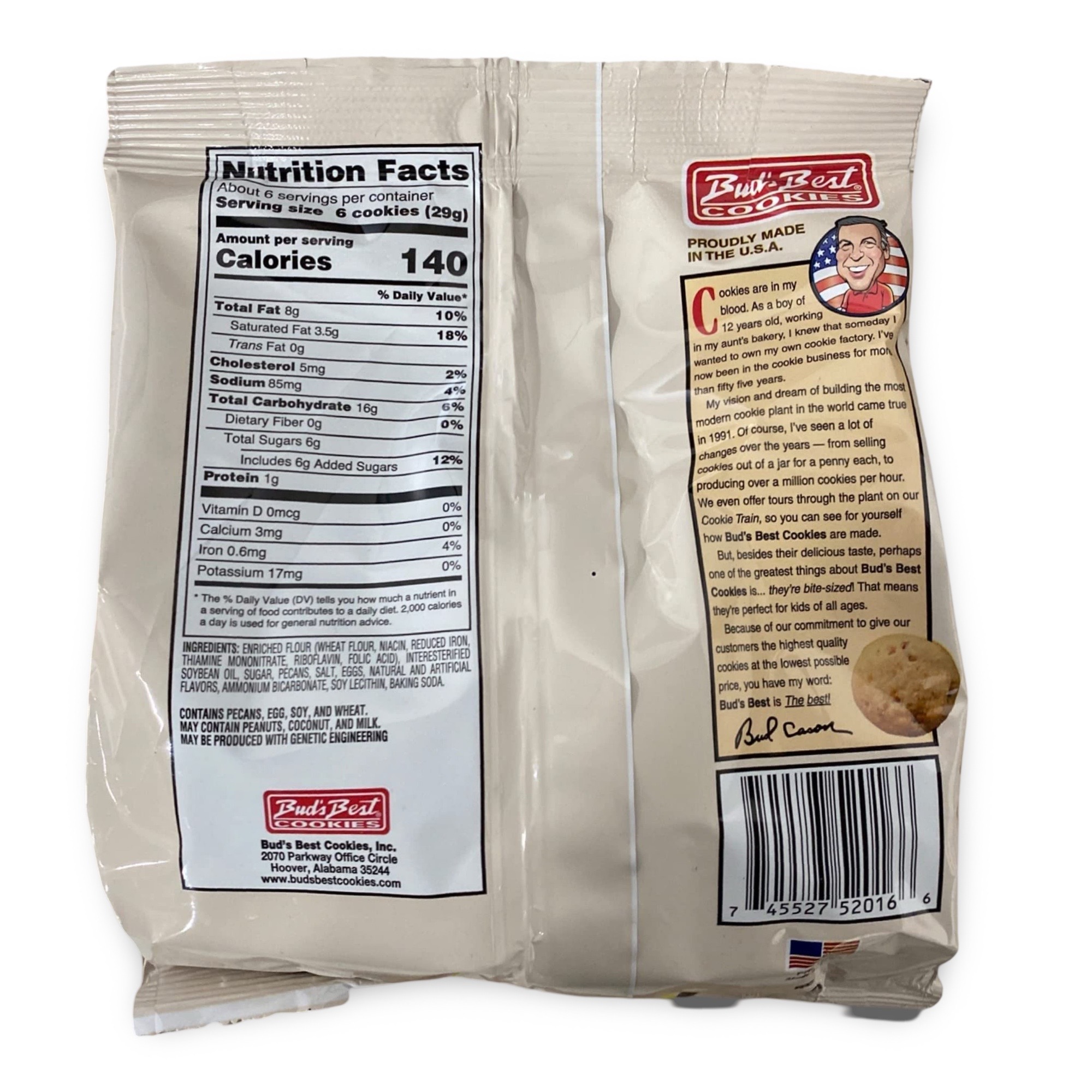 2x Bud's Best Bite Size Pecan Supremes Cookies, 6 Oz Bags 2