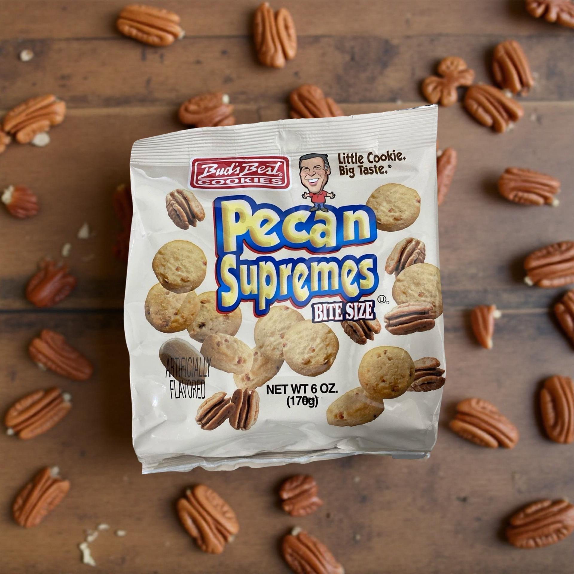 2x Bud's Best Bite Size Pecan Supremes Cookies, 6 Oz Bags 6