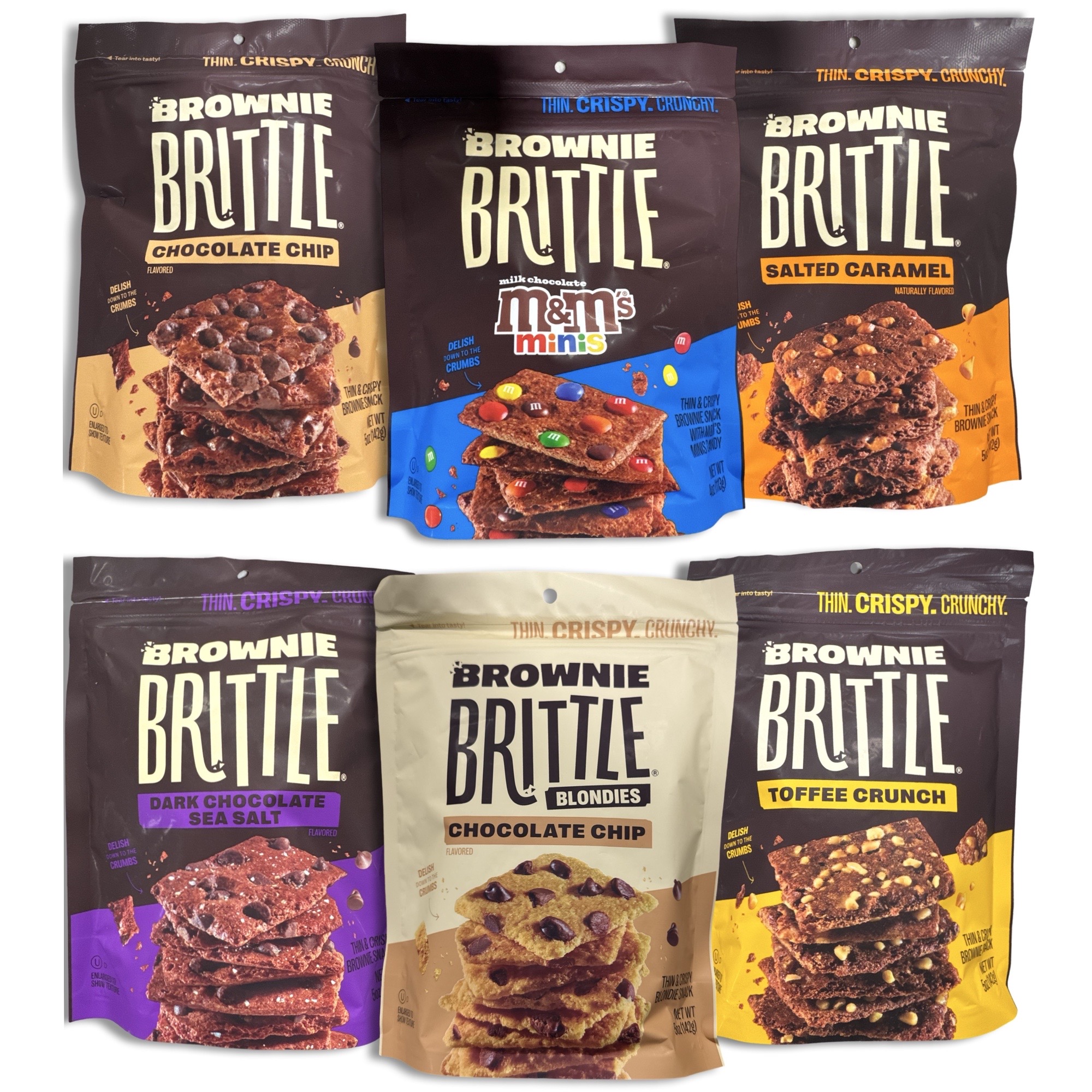 Brownie Brittle Variety Pack | 6 Unique Flavors | 5 Ounce Bag | Pack of 6 2
