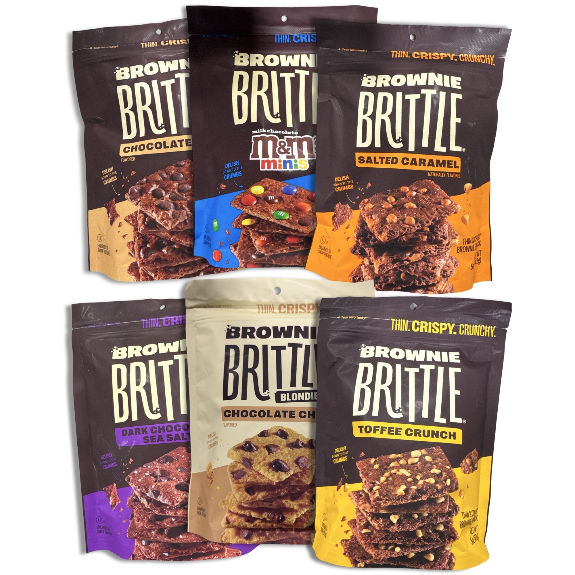 Brownie Brittle Variety Pack | 6 Unique Flavors | 5 Ounce Bag | Pack of 6 3