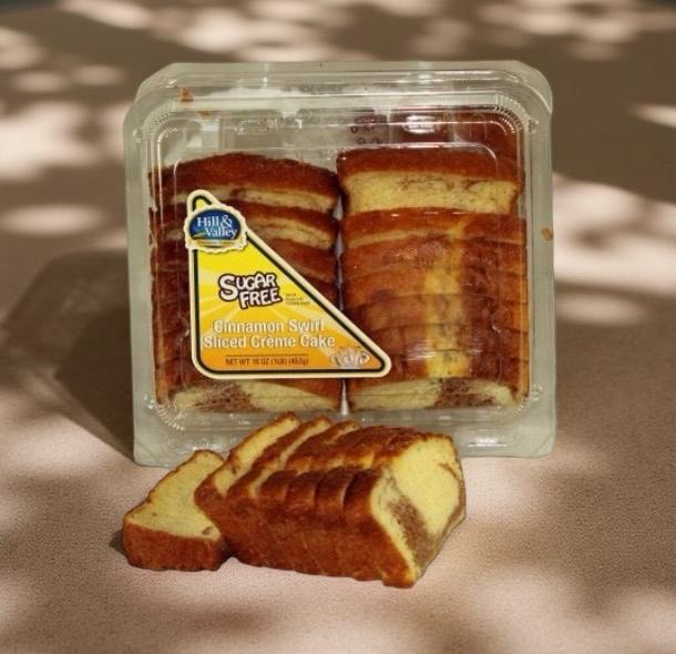 Hill & Valley Sugar Free Sliced Creme Cake | Cinnamon Swirl | 16 Oz | Pack of 2 5