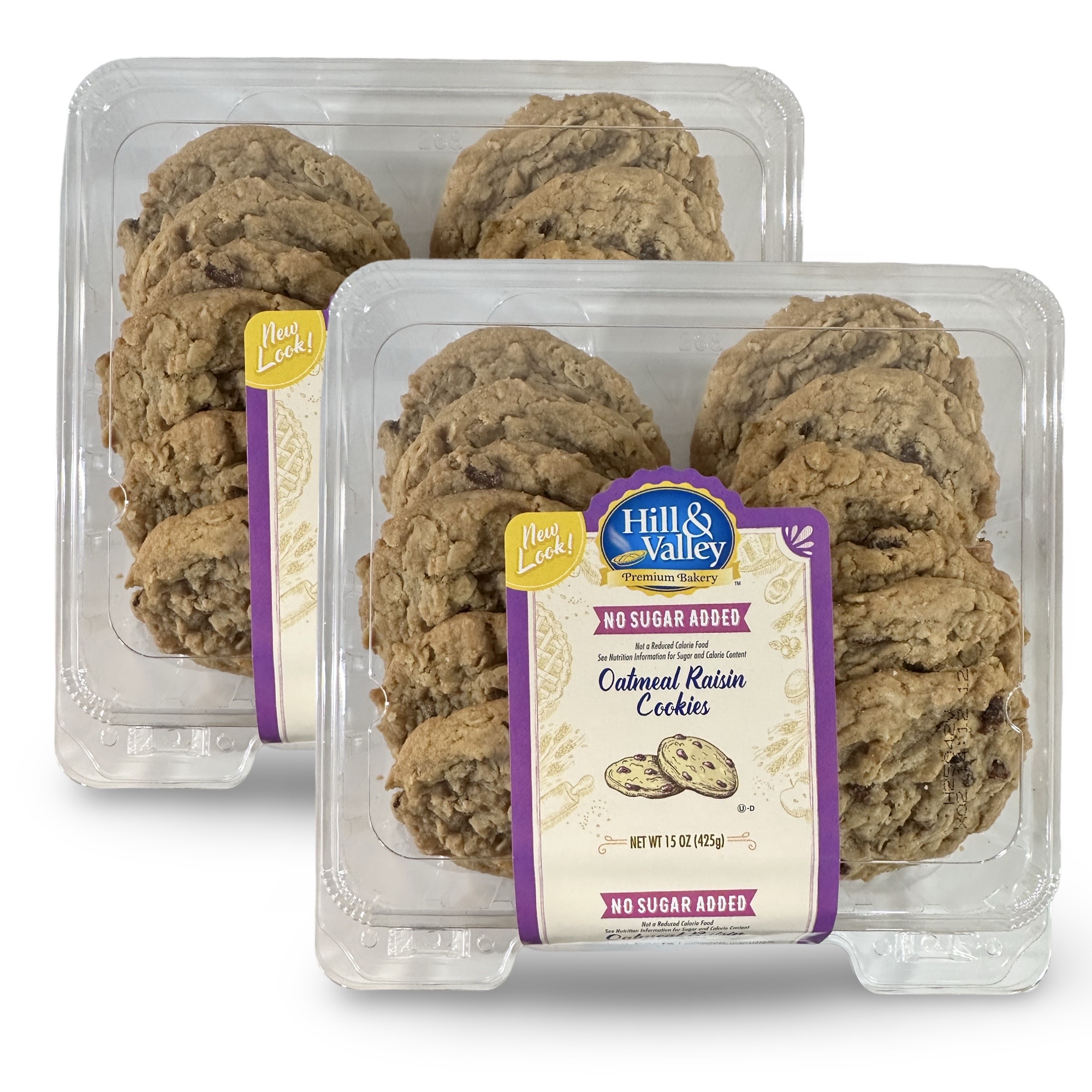 Hill & Valley Sugar Free Oatmeal Raisin Cookies | 15 Ounce | 2-Pack 2