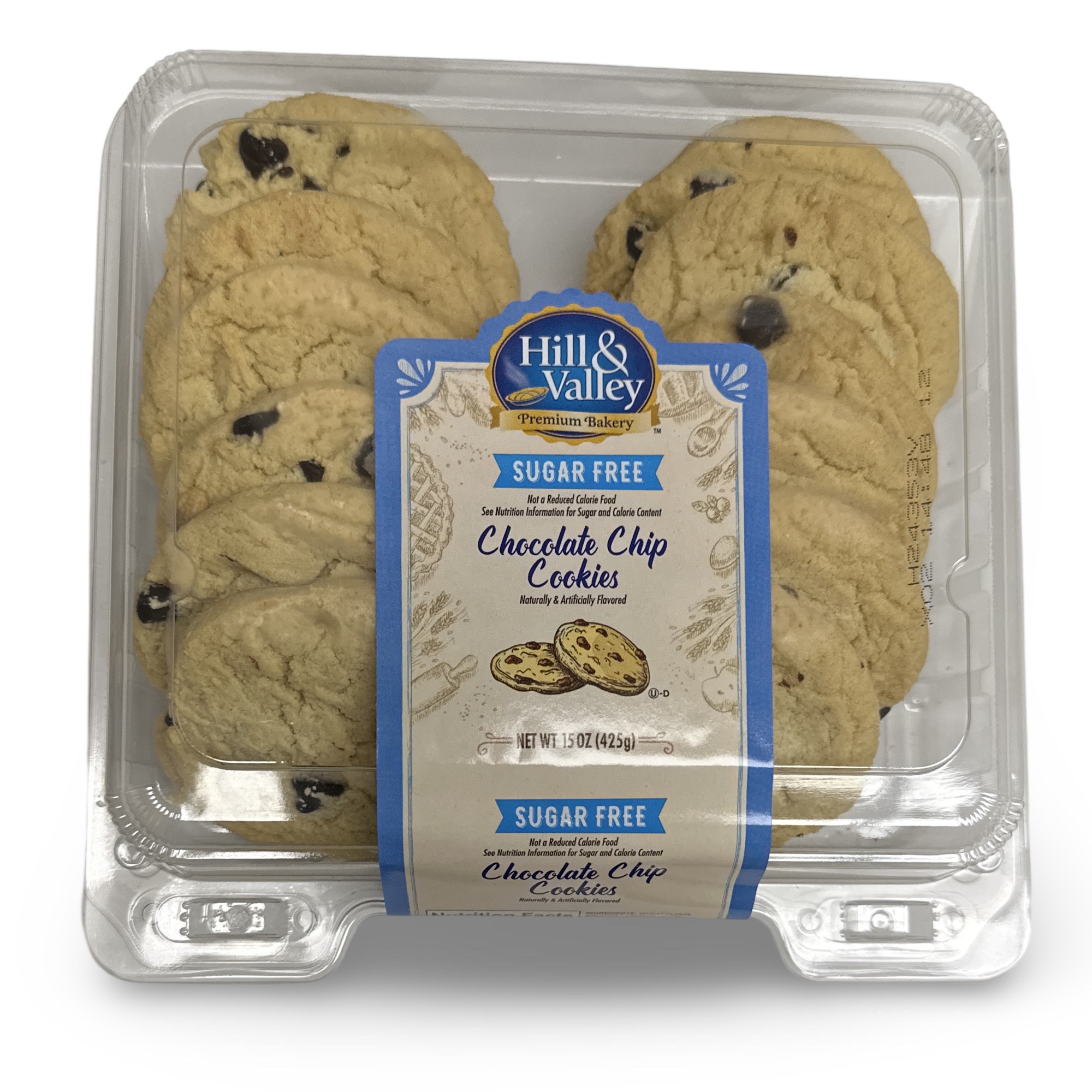 Hill & Valley Sugar Free Chocolate Chunk Cookies | 15 Ounce | 2-Pack