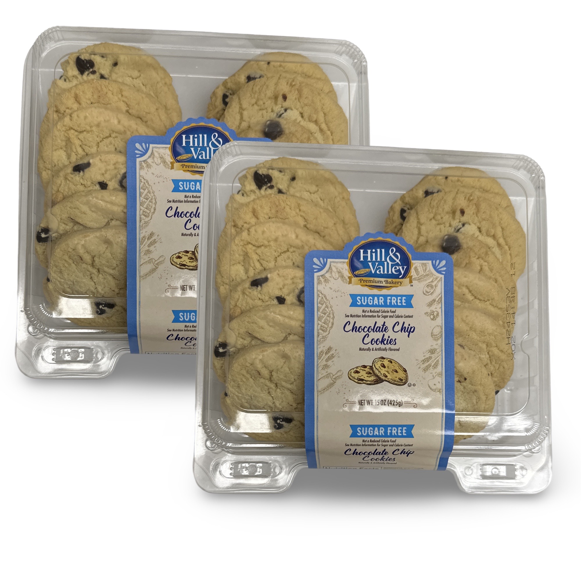 Hill & Valley Sugar Free Chocolate Chunk Cookies | 15 Ounce | 2-Pack 2