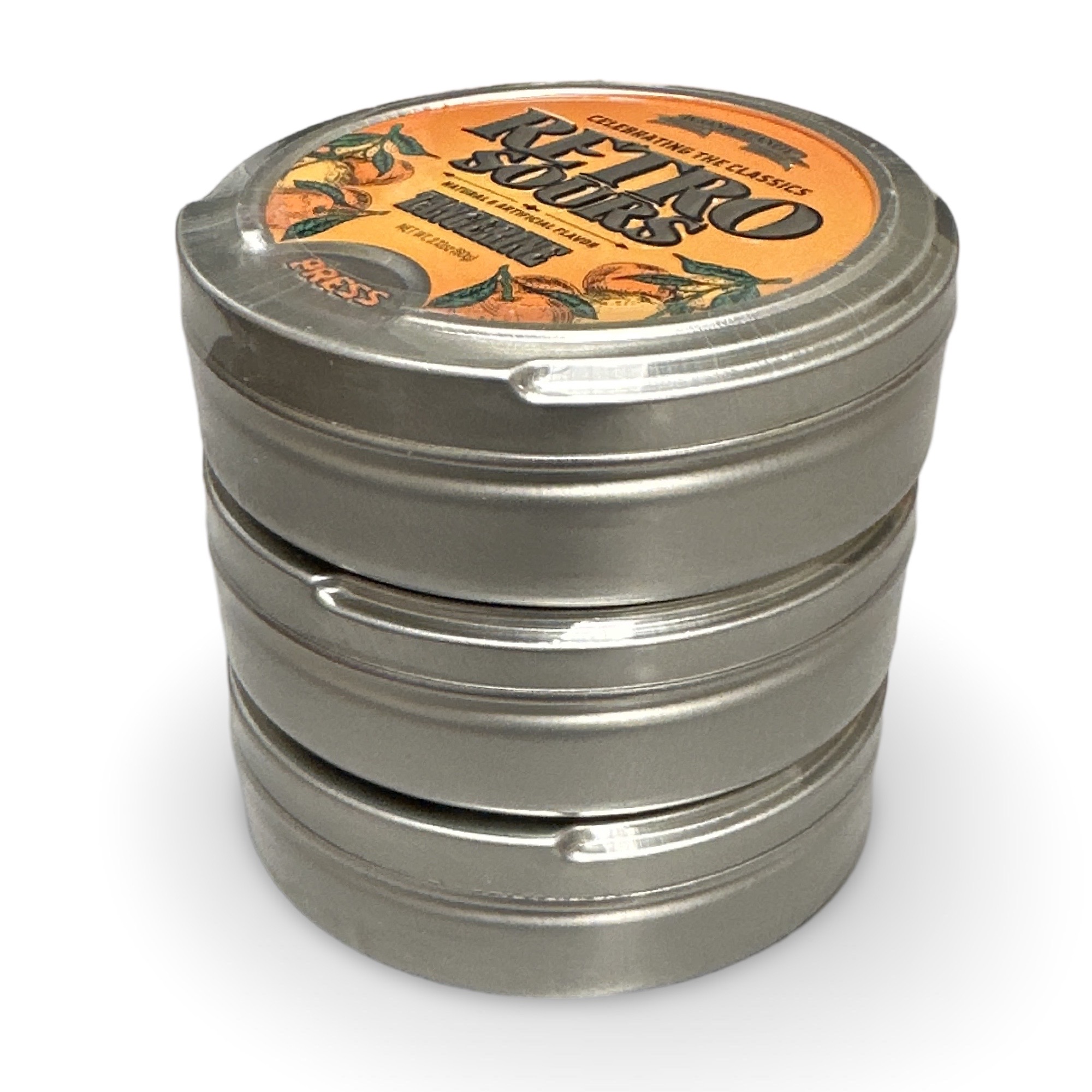 Retro Sours Tin Can Classic Sucking Candy, Tangerine, 3 Cans 2