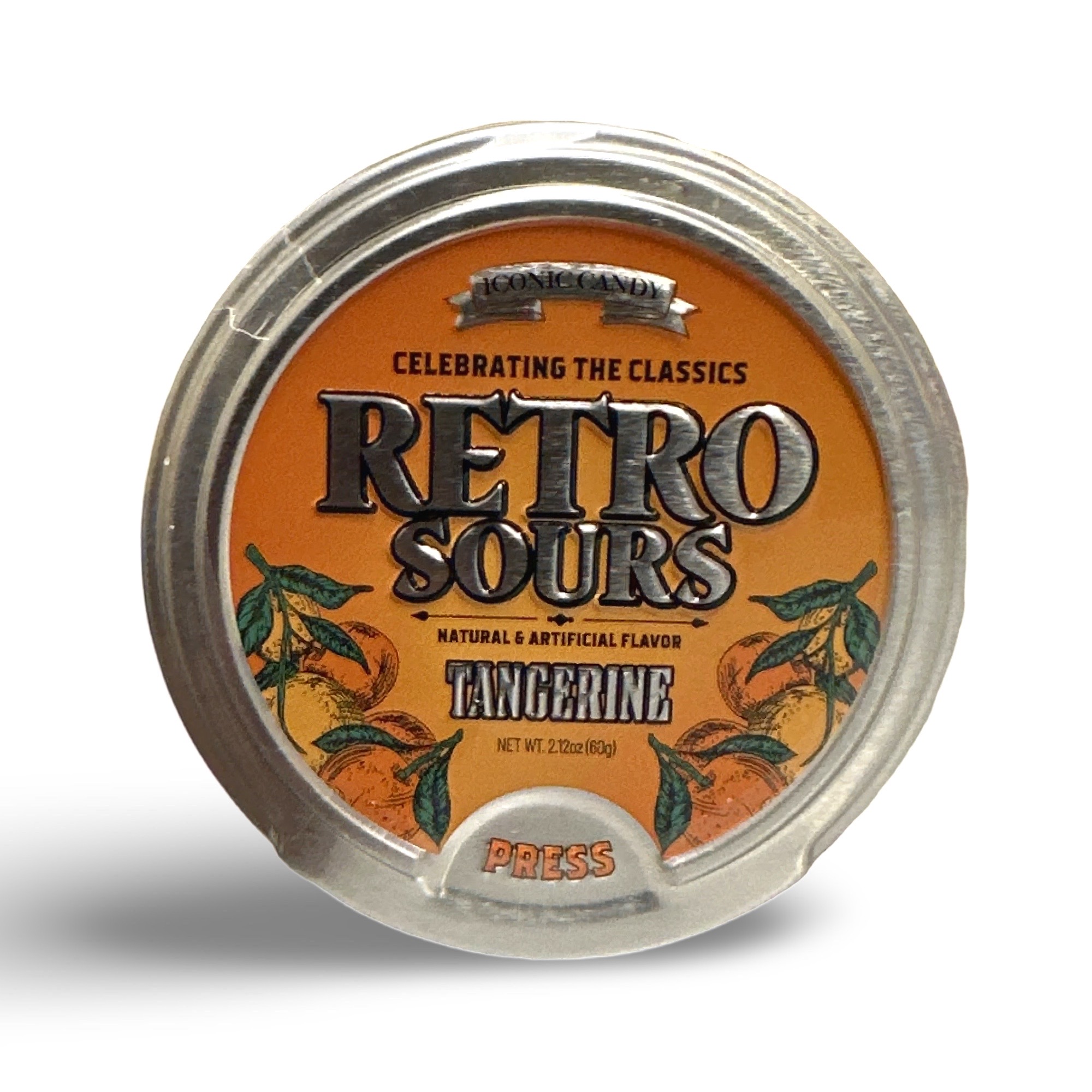 Retro Sours Tin Can Classic Sucking Candy, Tangerine, 3 Cans