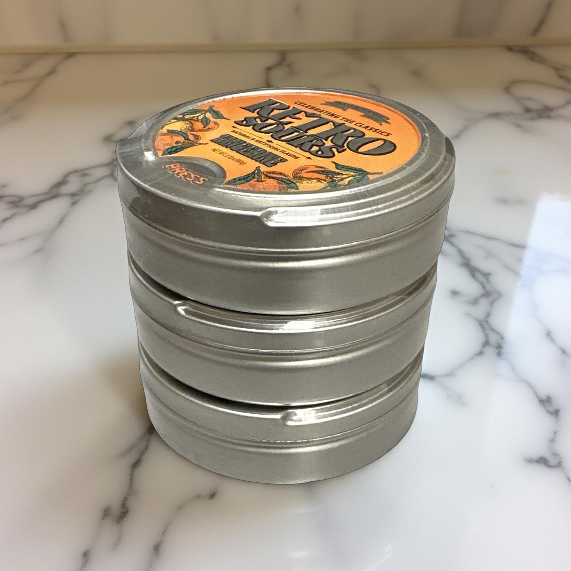 Retro Sours Tin Can Classic Sucking Candy, Tangerine, 3 Cans 5