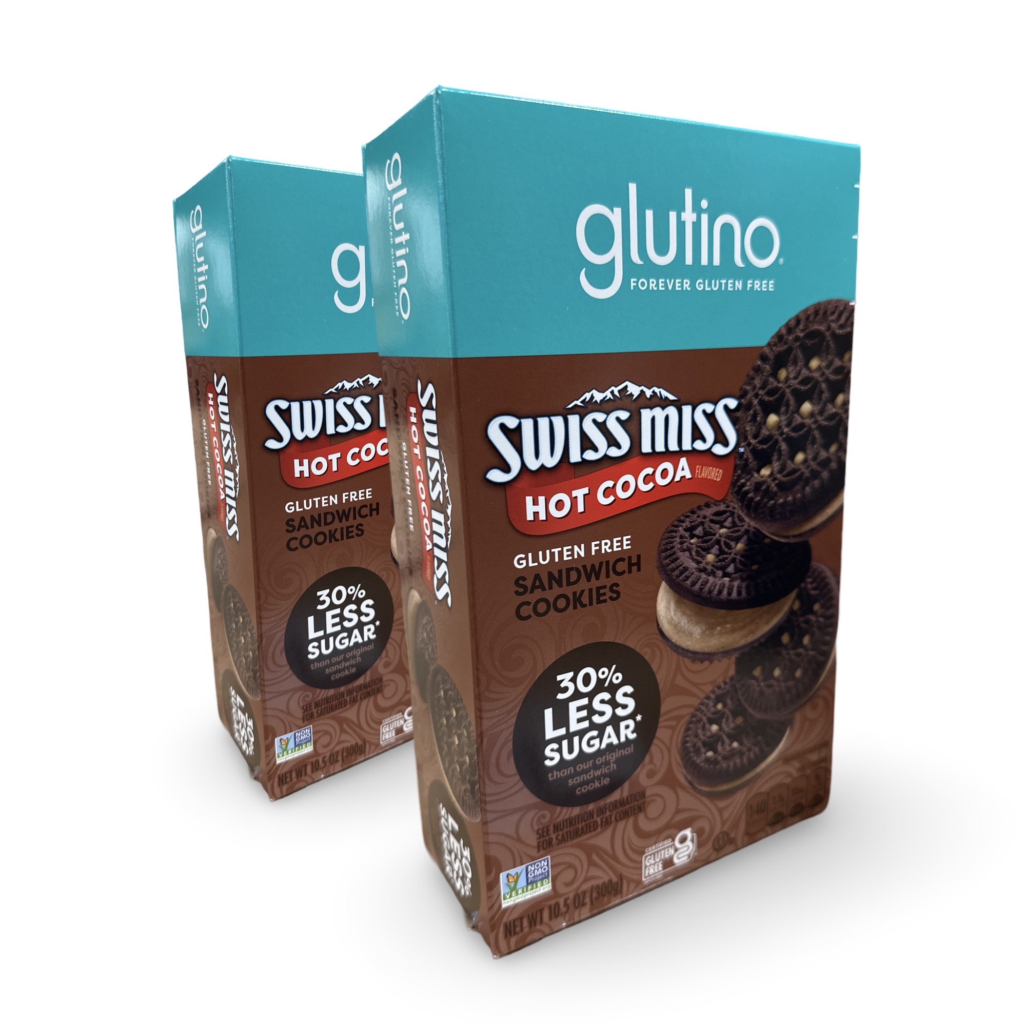 Glutino Swiss Miss Hot Cocoa Sandwich Cookies, Gluten Free, 2 Boxes