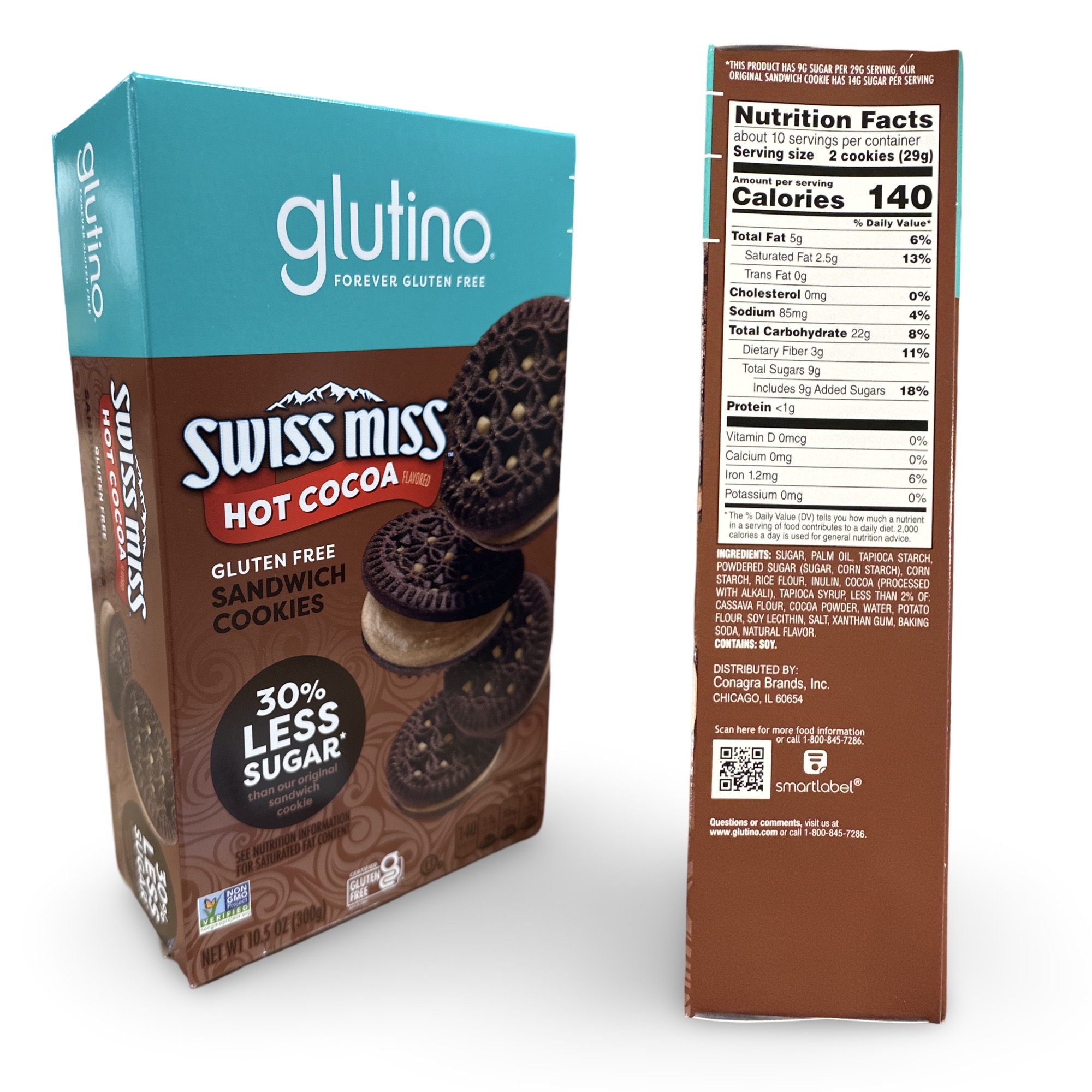 Glutino Swiss Miss Hot Cocoa Sandwich Cookies, Gluten Free, 2 Boxes 2