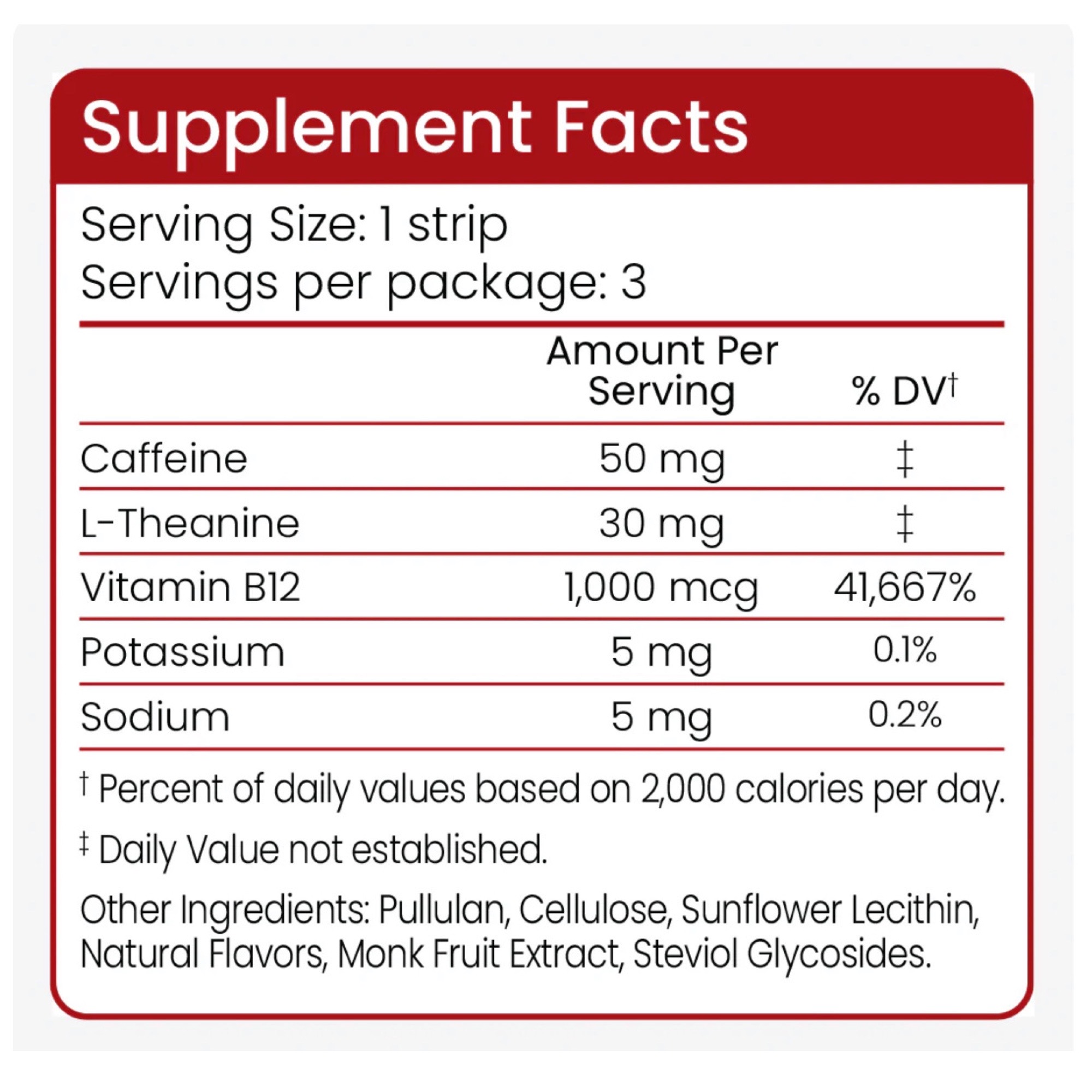 Riize Energy Quick Dissolving Strips, Vitamin Supplement With Electrolytes, Caffeine and Vitamin B12, 3 Per Pack 4