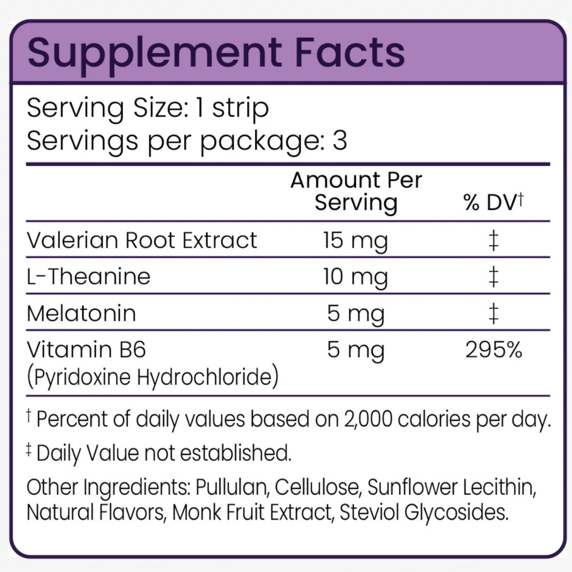 Riize Sleep Quick Dissolving Strips, Supplement With Valerian Root, Melatonin & Vitamin B6, 3 Per Pack 3