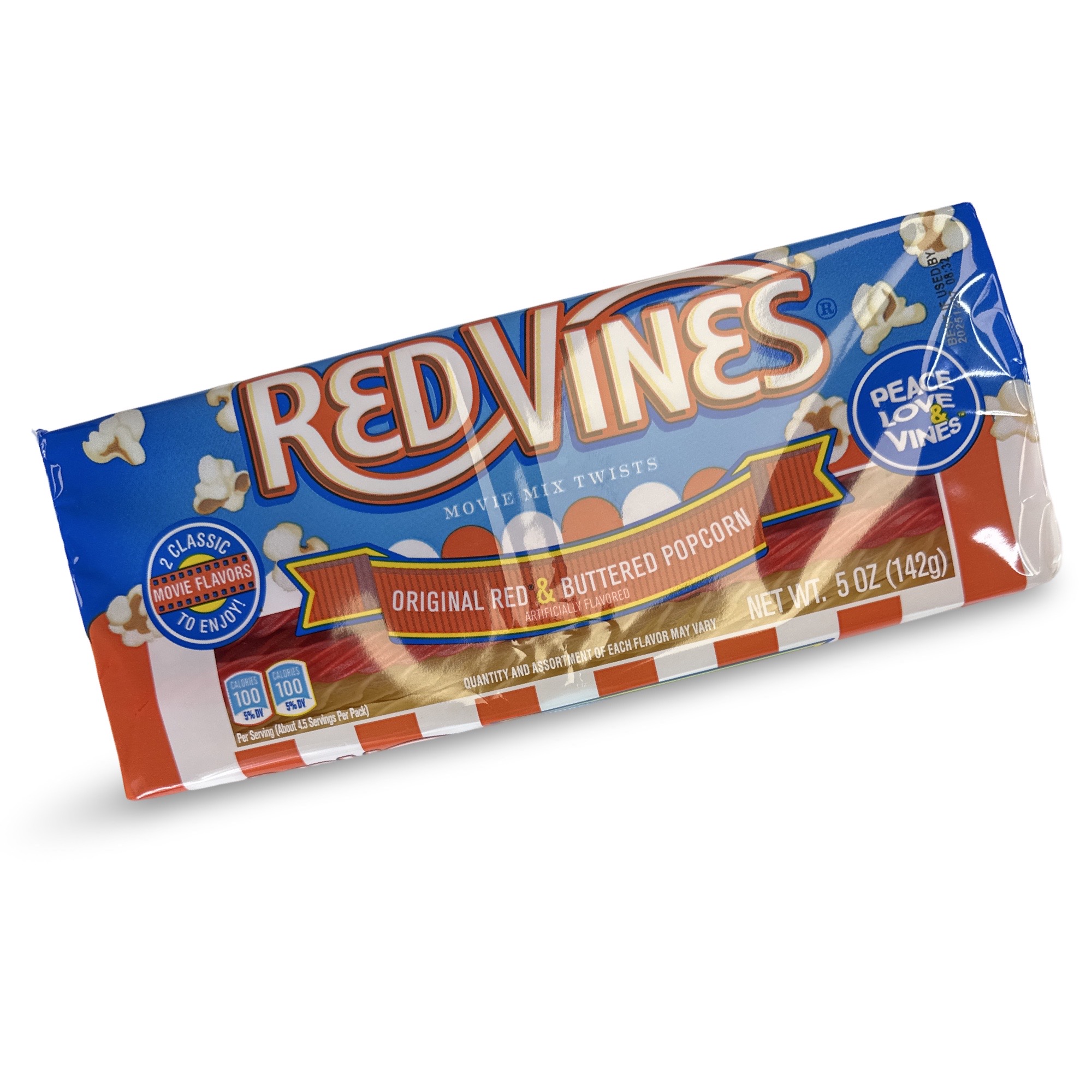 Red Vines Buttered Popcorn & Original Red Twists, 2x Full Size 5 oz. Packs 3