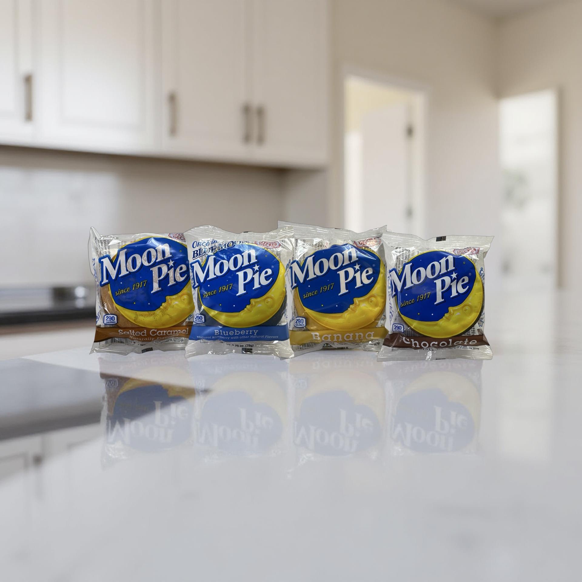 Moon Pie Double Decker Snack Cakes, Since 1917, Includes Chocolate, Banana, Salted Caramel and Blueberry Variety 3