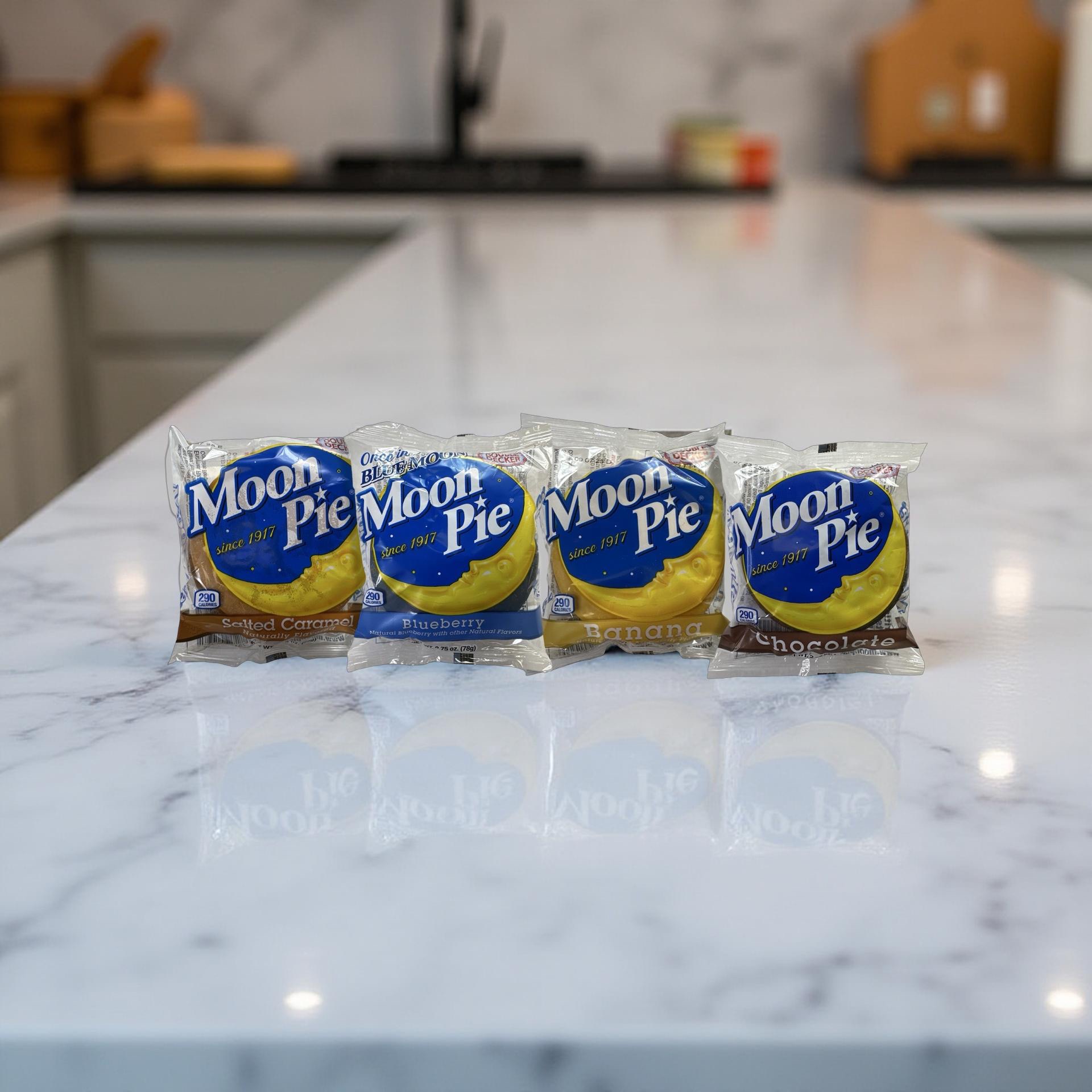 Moon Pie Double Decker Snack Cakes, Since 1917, Includes Chocolate, Banana, Salted Caramel and Blueberry Variety 6