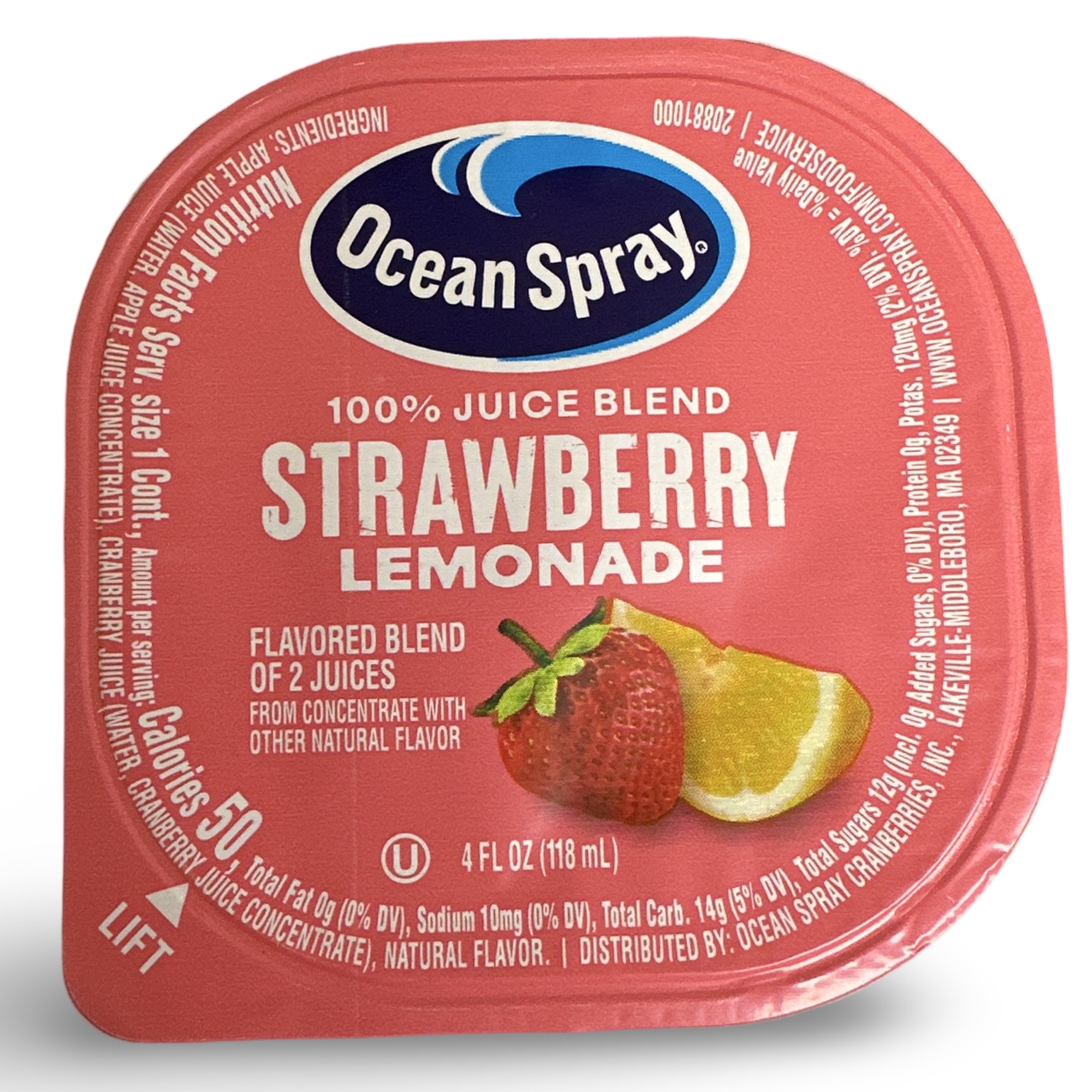 Ocean Spray Fruit Juice Individual Cups Flavors: Strawberry Lemonade and Raspberry Watermelon, 100% Juice,  24 Cups 3