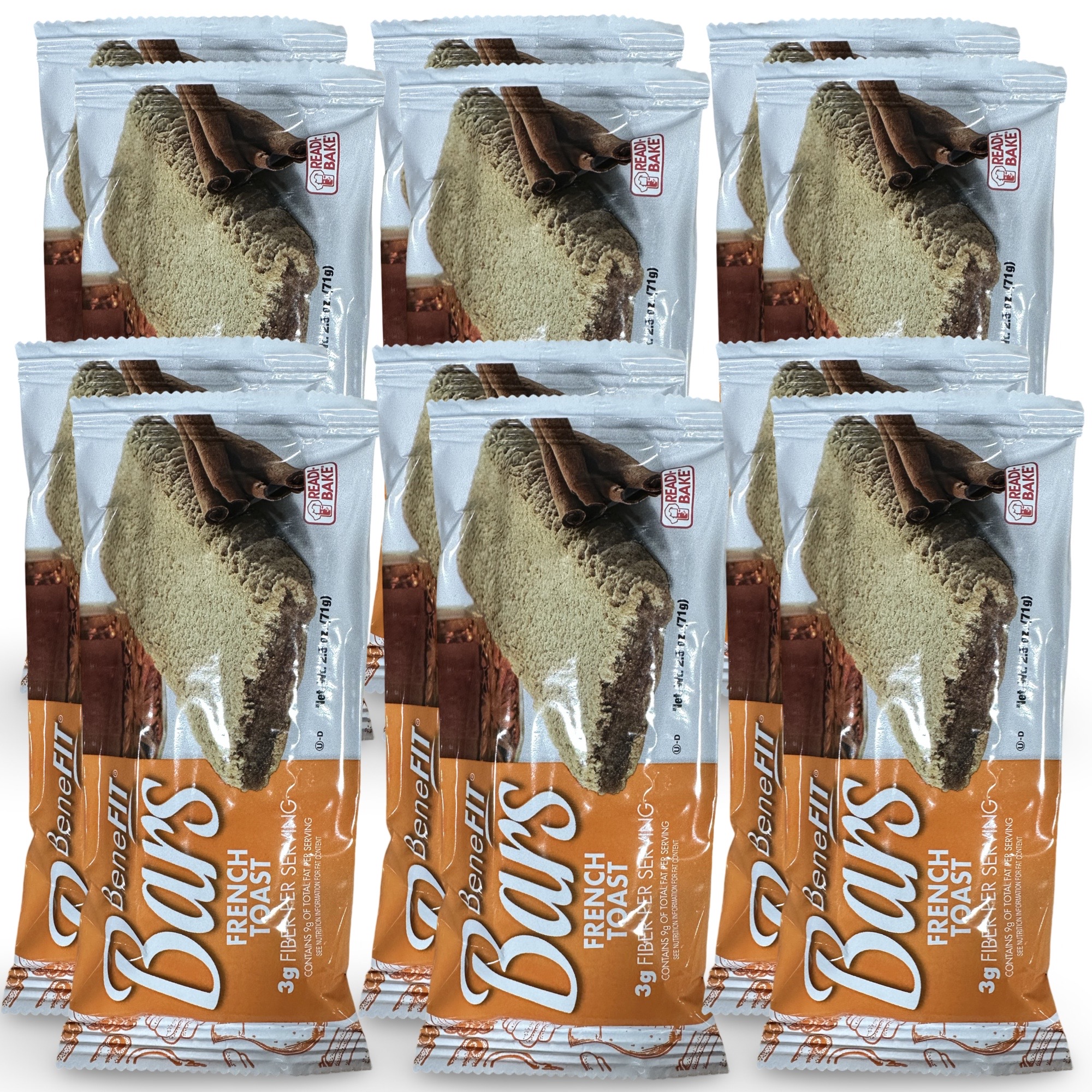 French Toast BeneFit Bars by Readi-Bake   2.5 Ounce | Value Pack of 12 2