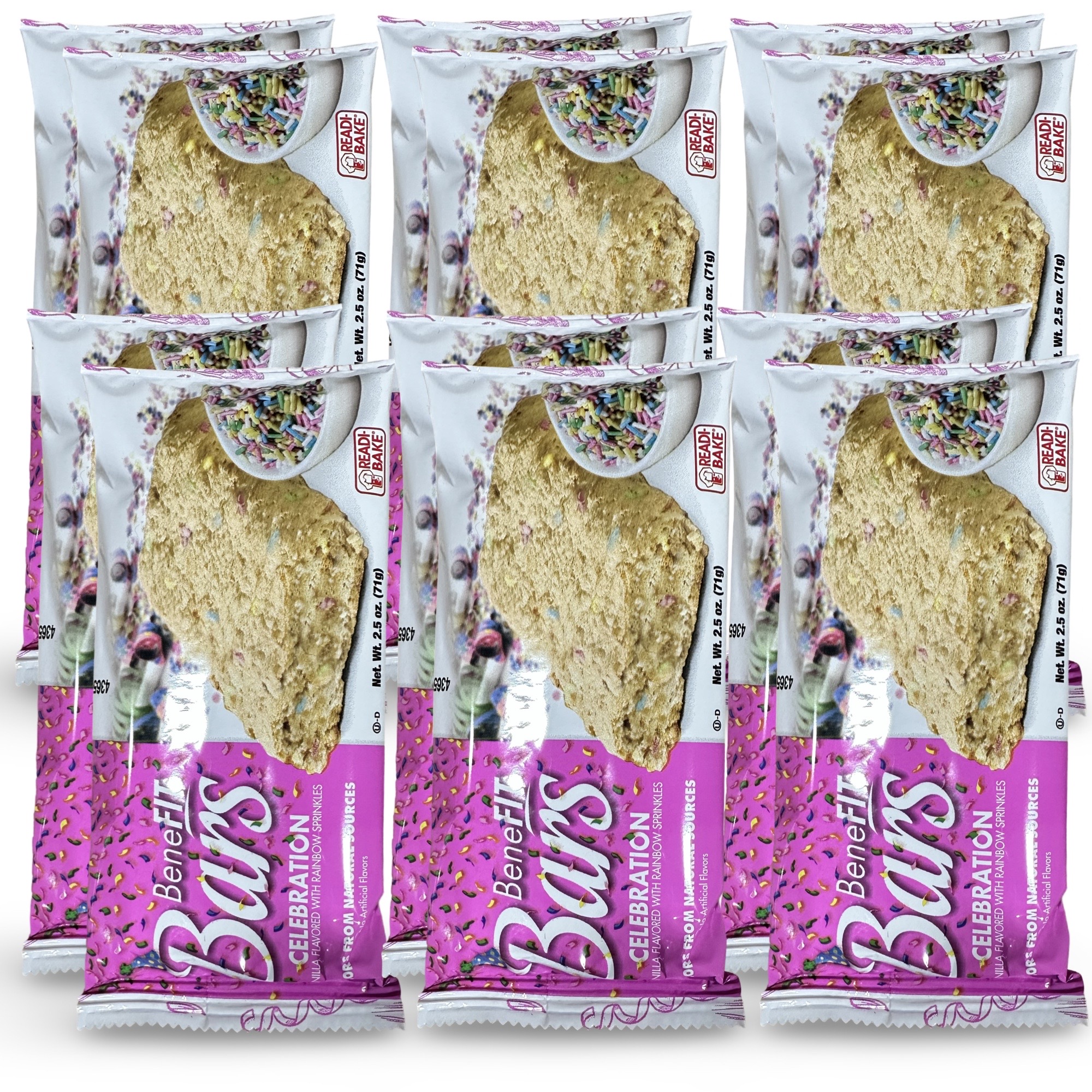 Celebration Birthday Cake BeneFit Bars School Snacks, 2.5 Oz, Pack of 12