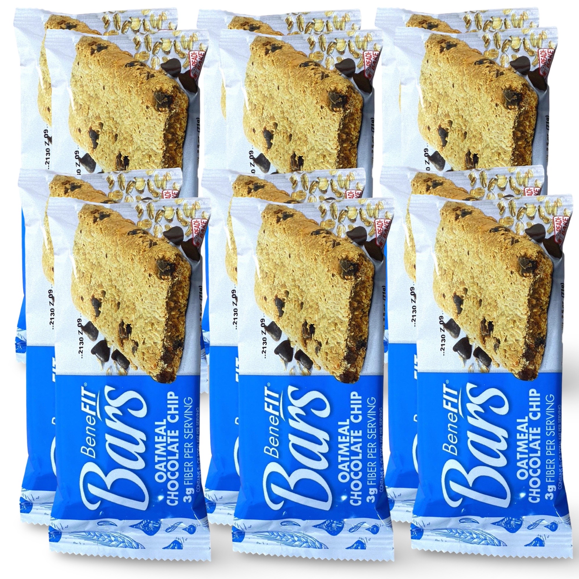 Oatmeal Chocolate Chip BeneFit Bars by Readi-Bake 2.5 Oz,  12 Full Size Bars 3