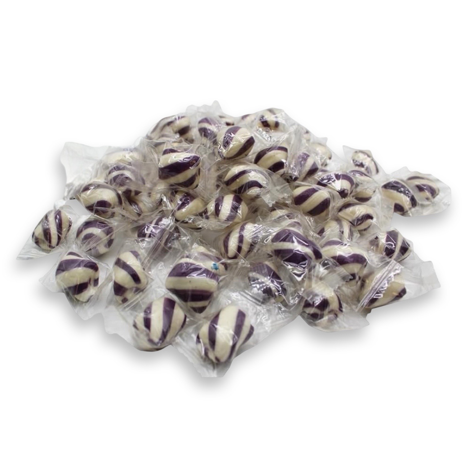 Purple & White Cylinder Shaped Grape Mint Candy Twists - 1 lbs.