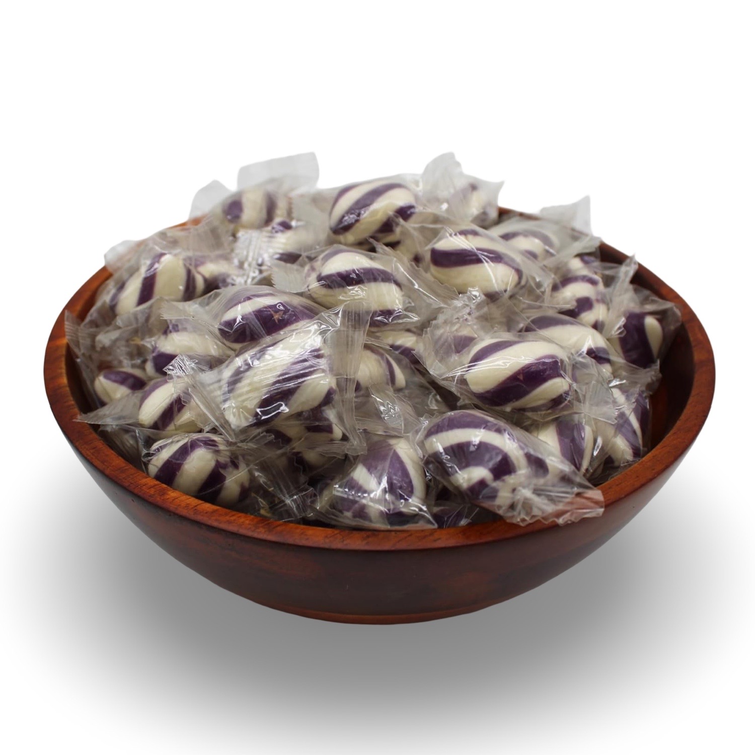 Purple & White Cylinder Shaped Grape Mint Candy Twists - 1 lbs. 3