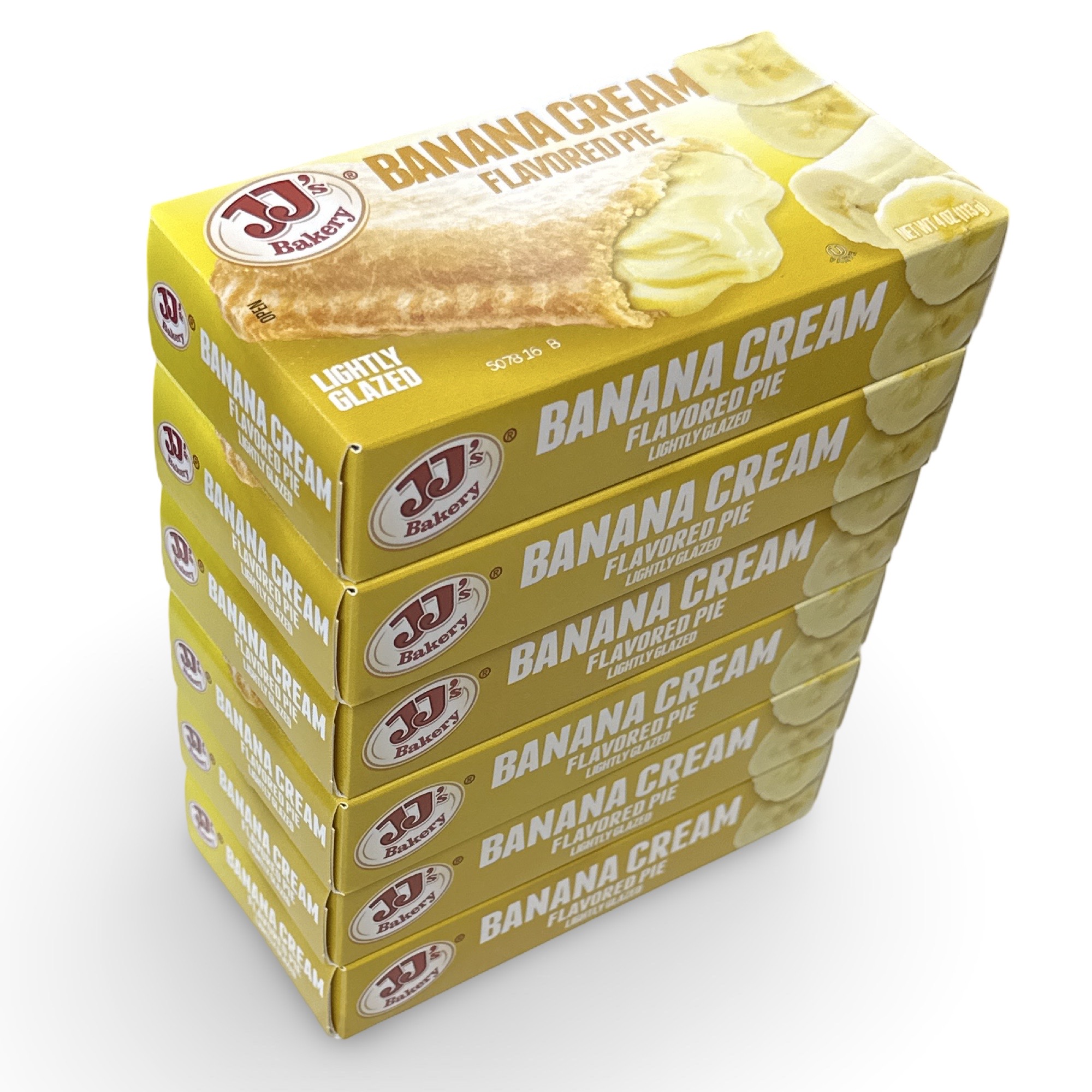 JJ's Bakery Lightly Glazed Snack Pies 4oz (Pack of 6) (Banana Cream)