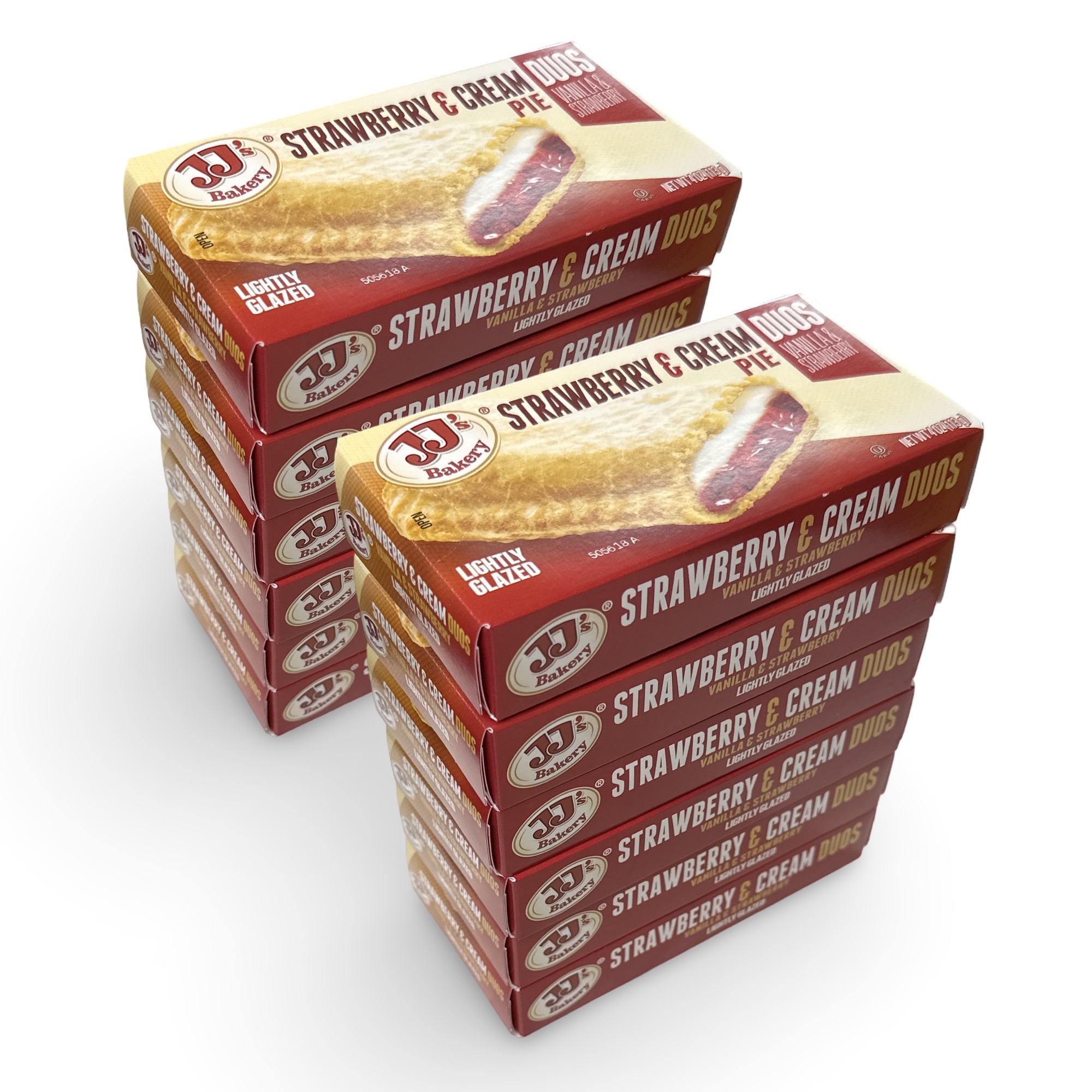 JJ's Bakery Snack Pie Duos, Strawberry & Cream, Pack of 12