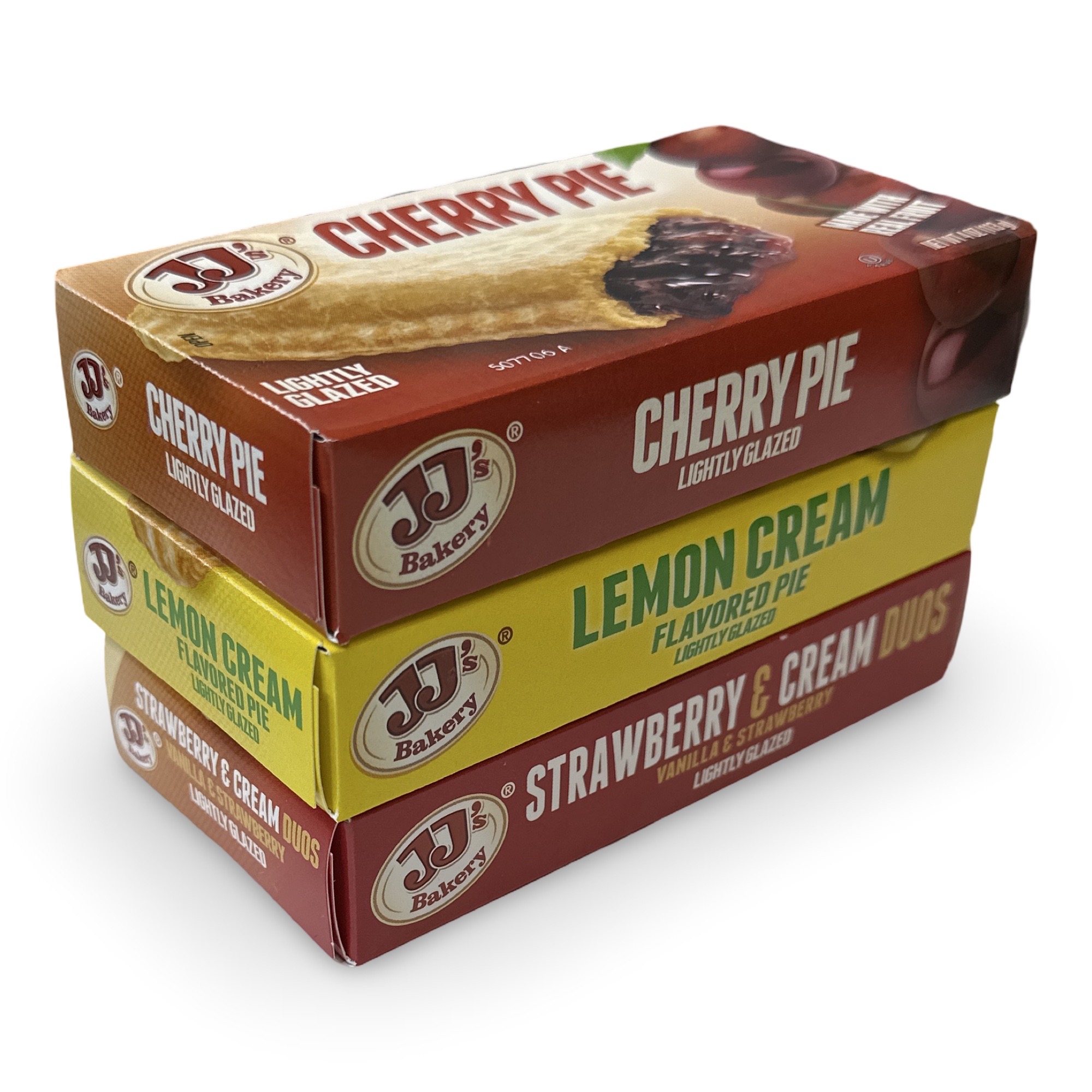 JJ's Bakery Pies Variety Pack (Lemon Cream / Strawberry Cream / Cherry) | 12 Count