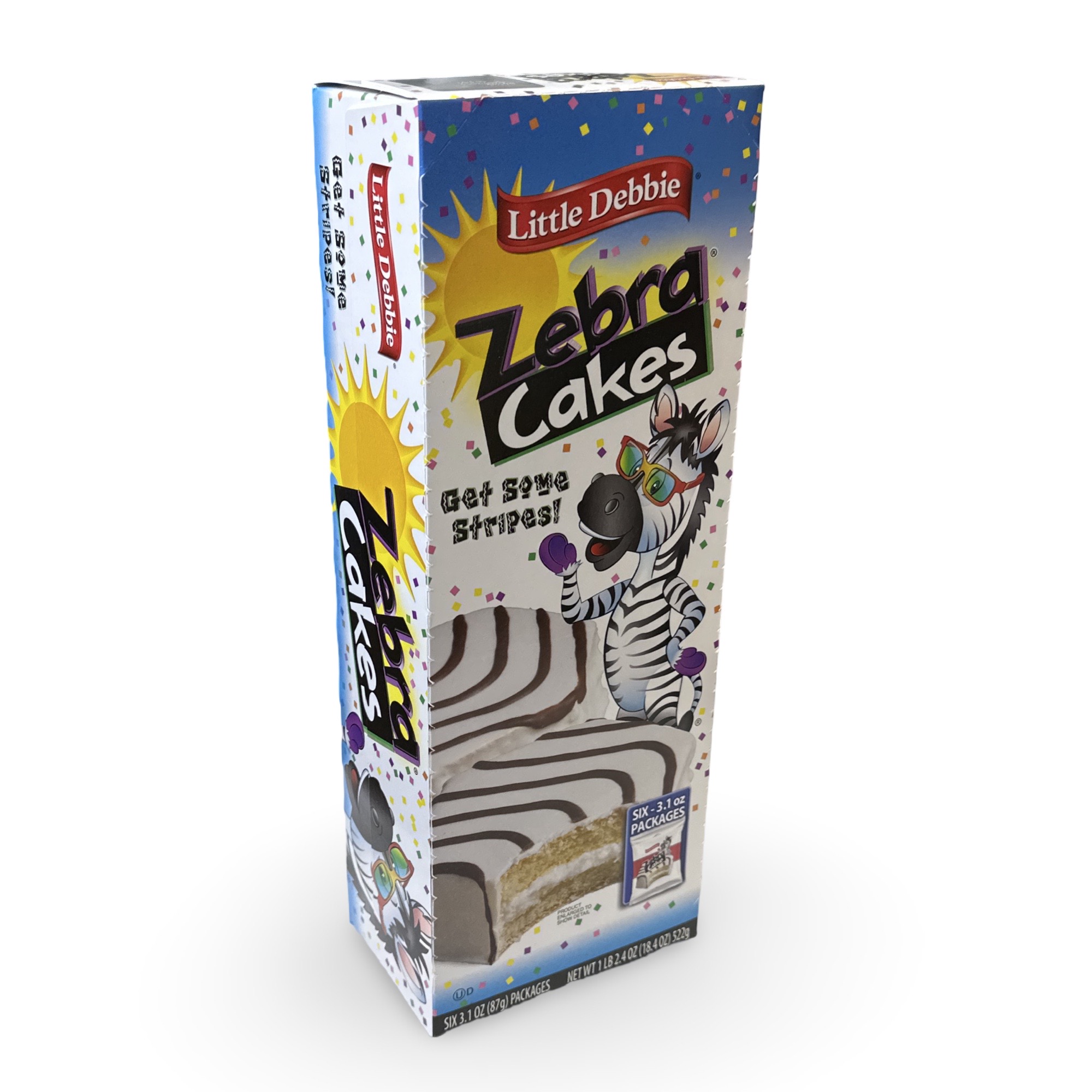 Little Debbie Zebra Cakes, Large 3.1 ounce, Individually Wrapped (Pack of 6)