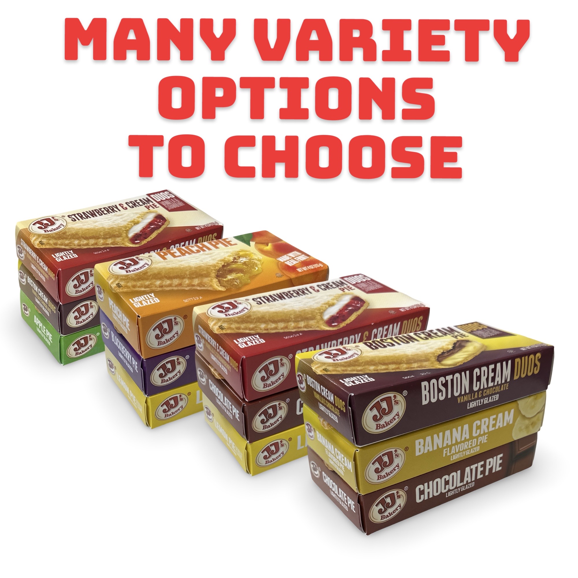 JJ's Bakery Glazed Pie Ultimate Cream & Fruit Variety Pack   4 Ounce Individually Boxed | Pack of 24 7