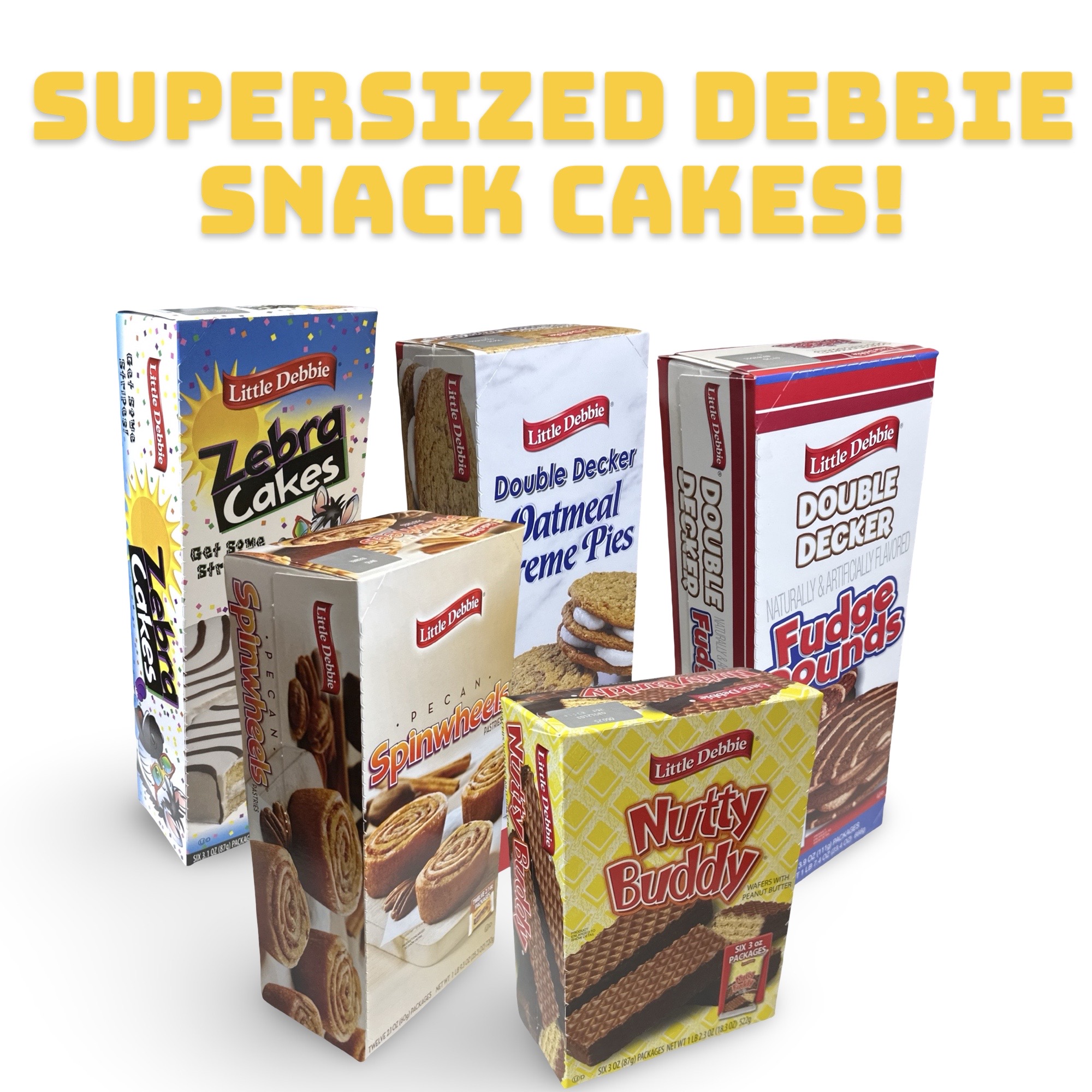 Little Debbie Mega Sized Cakes Combo Packs | Includes: Zebra Black & White Cakes / Cosmic Chocolate Brownies / Nutty Peanut Buddy Bars | 18 Total 6