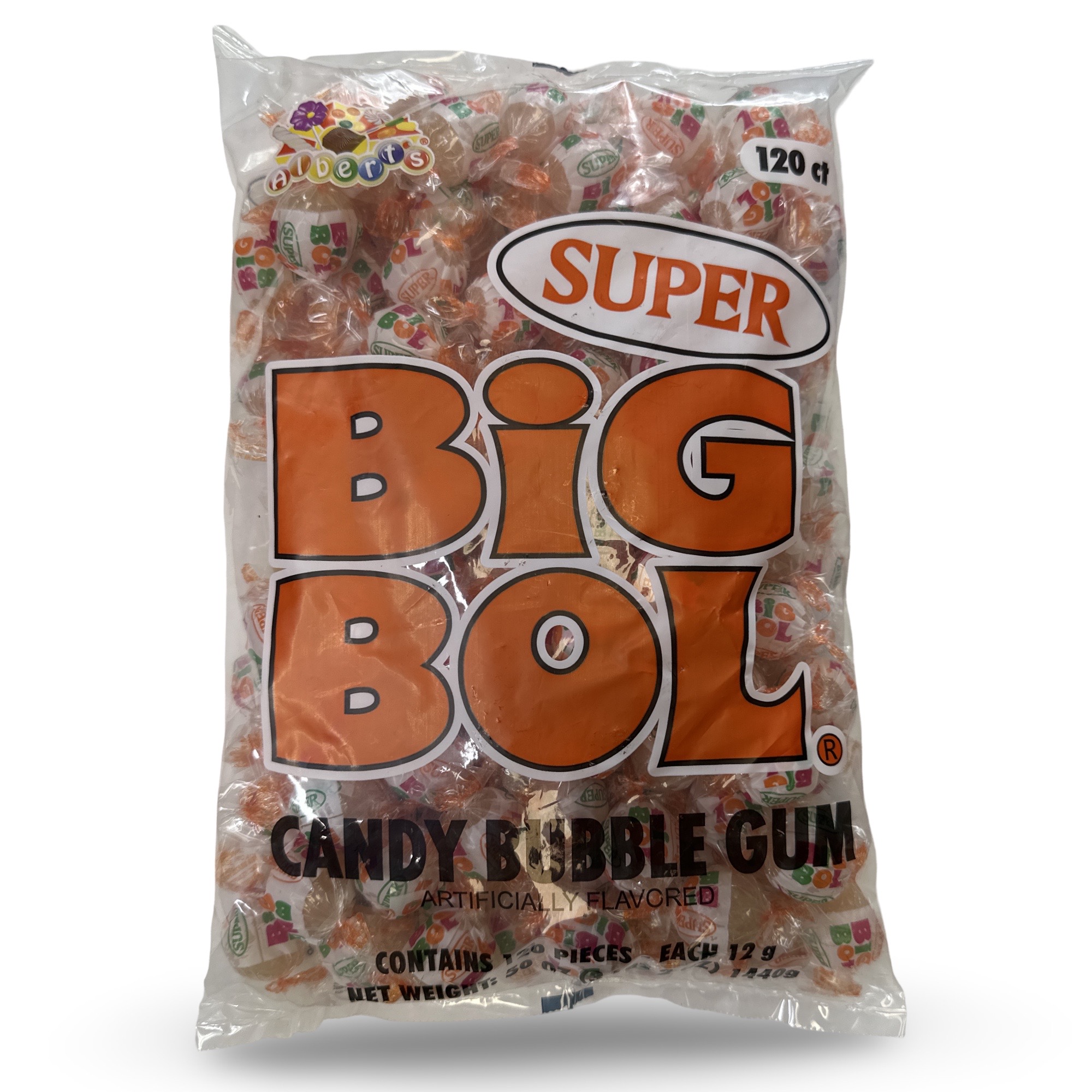 Big Bol Chewy Classic Candy Bubble Gum, Over 3 lbs., 120 Count Bag