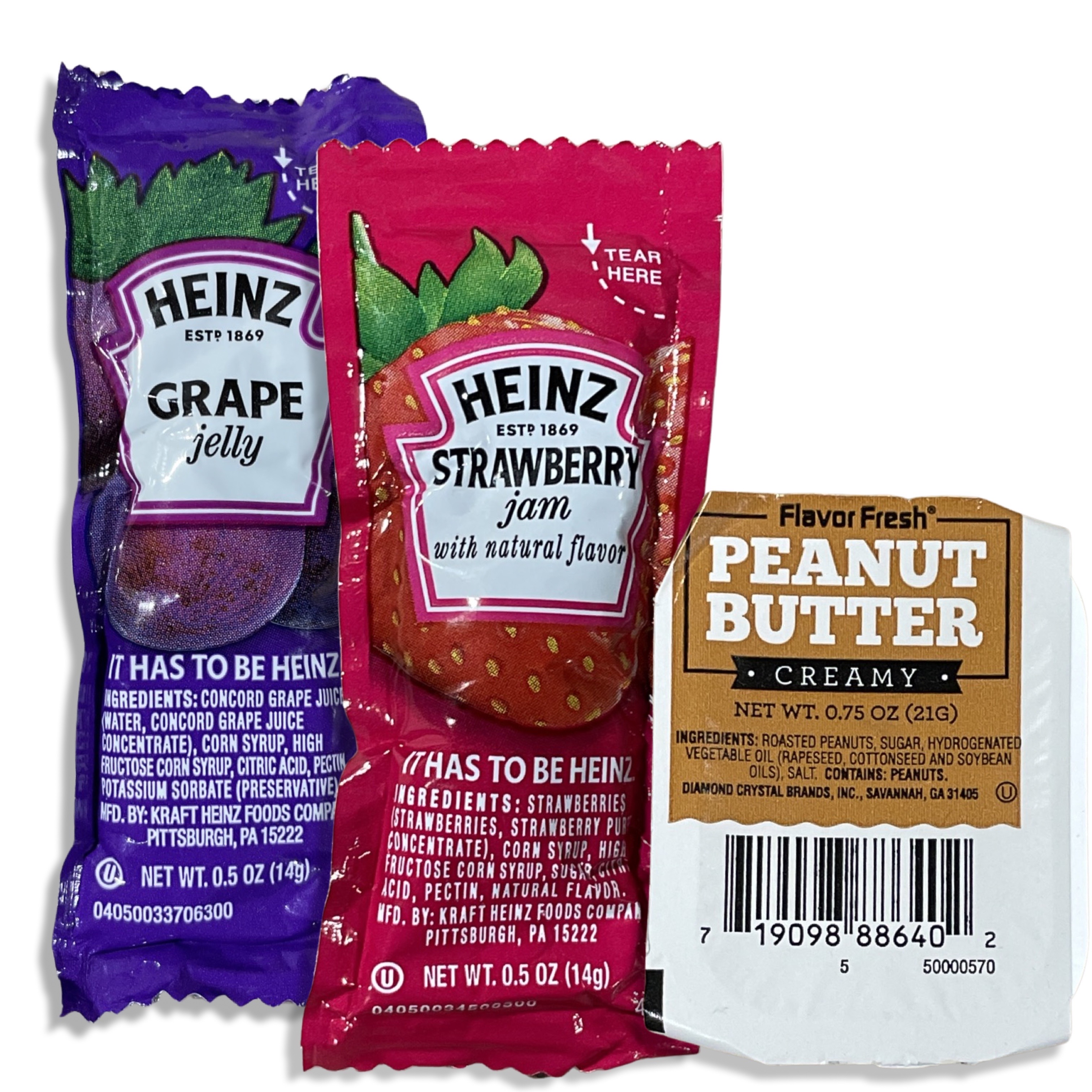Peanut Butter, Jelly, & Jam Value Pack | 50 Peanut Butter, 25 Jelly, 25 Jam | 100 Total