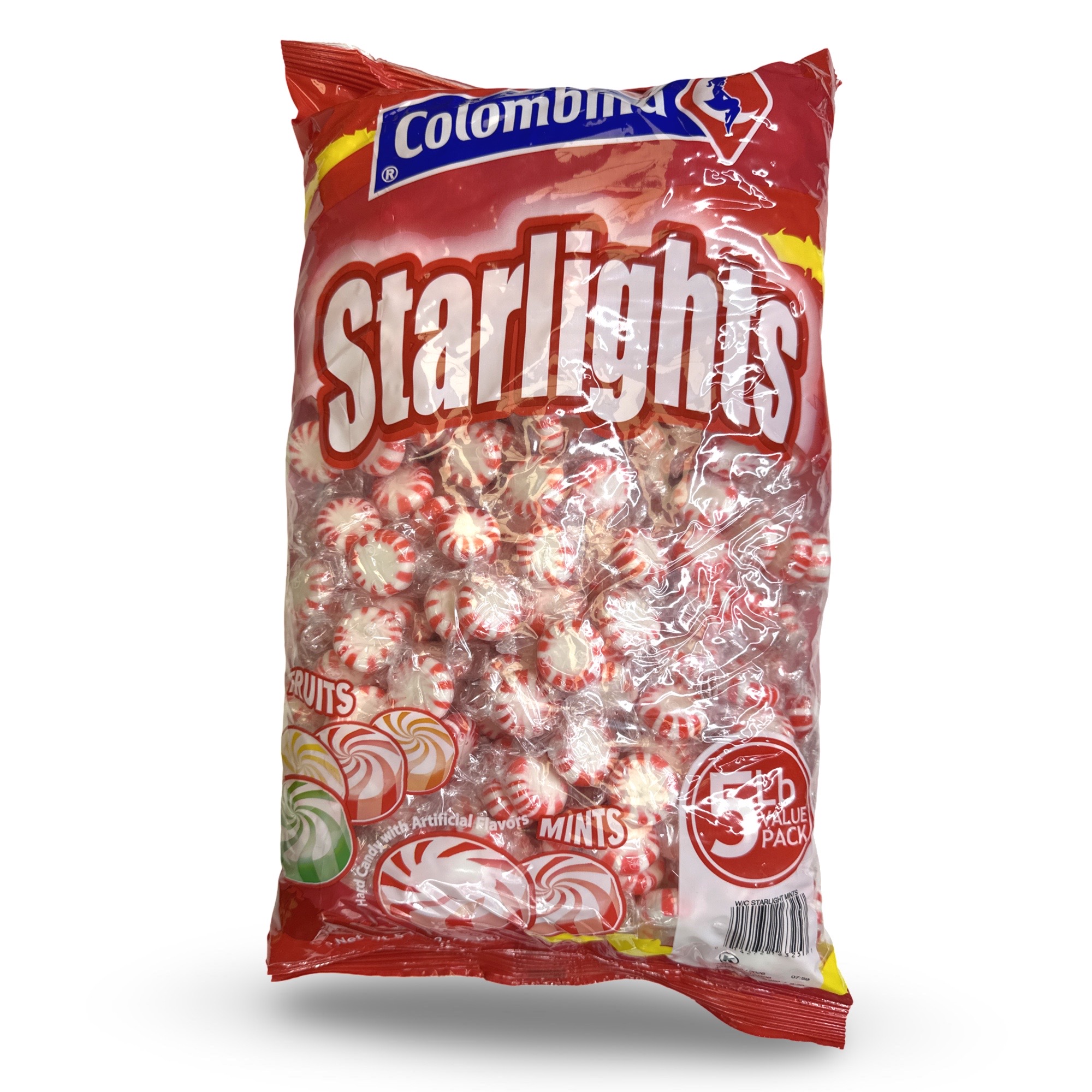 Red Starlights Peppermint Mints Candy, Bulk 5 lb Bag