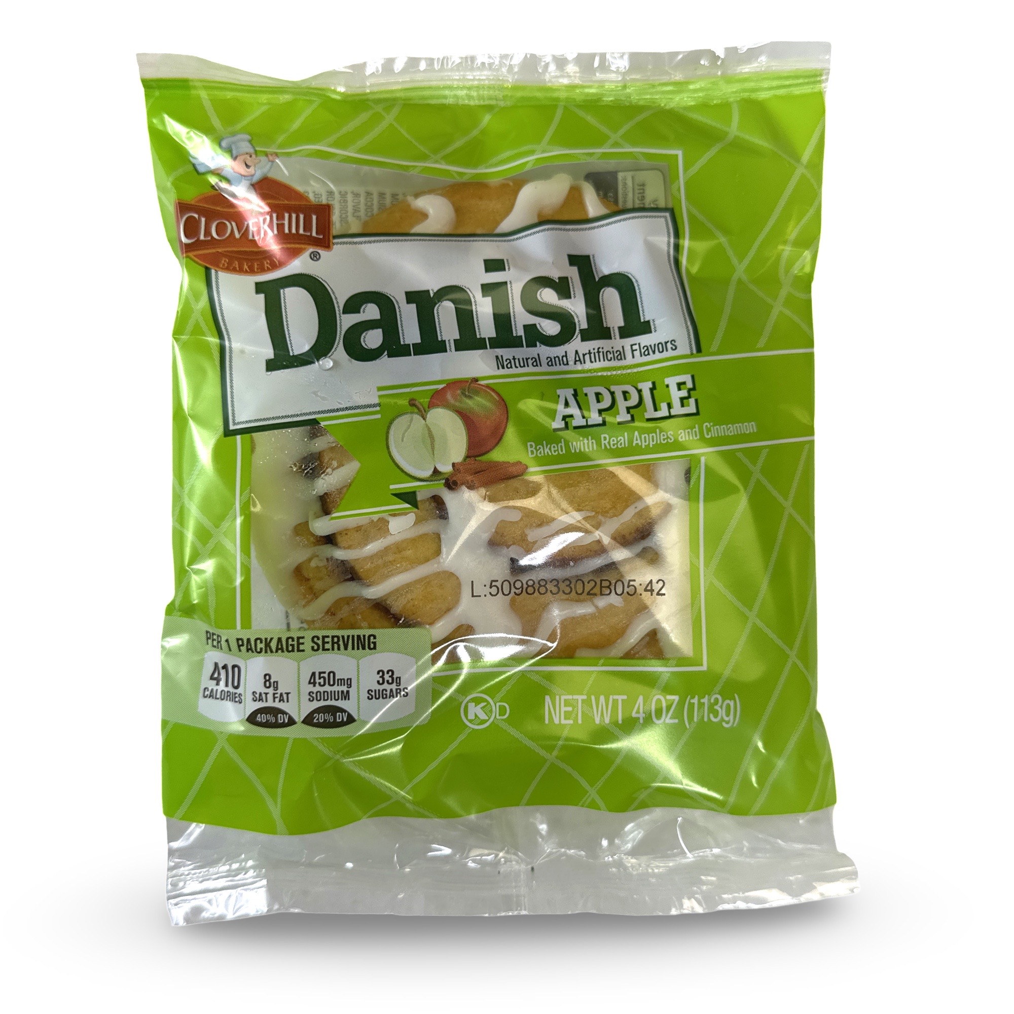 Cloverhill Round Cinnamon Apple Danish, Individually Packaged, Pack of 12