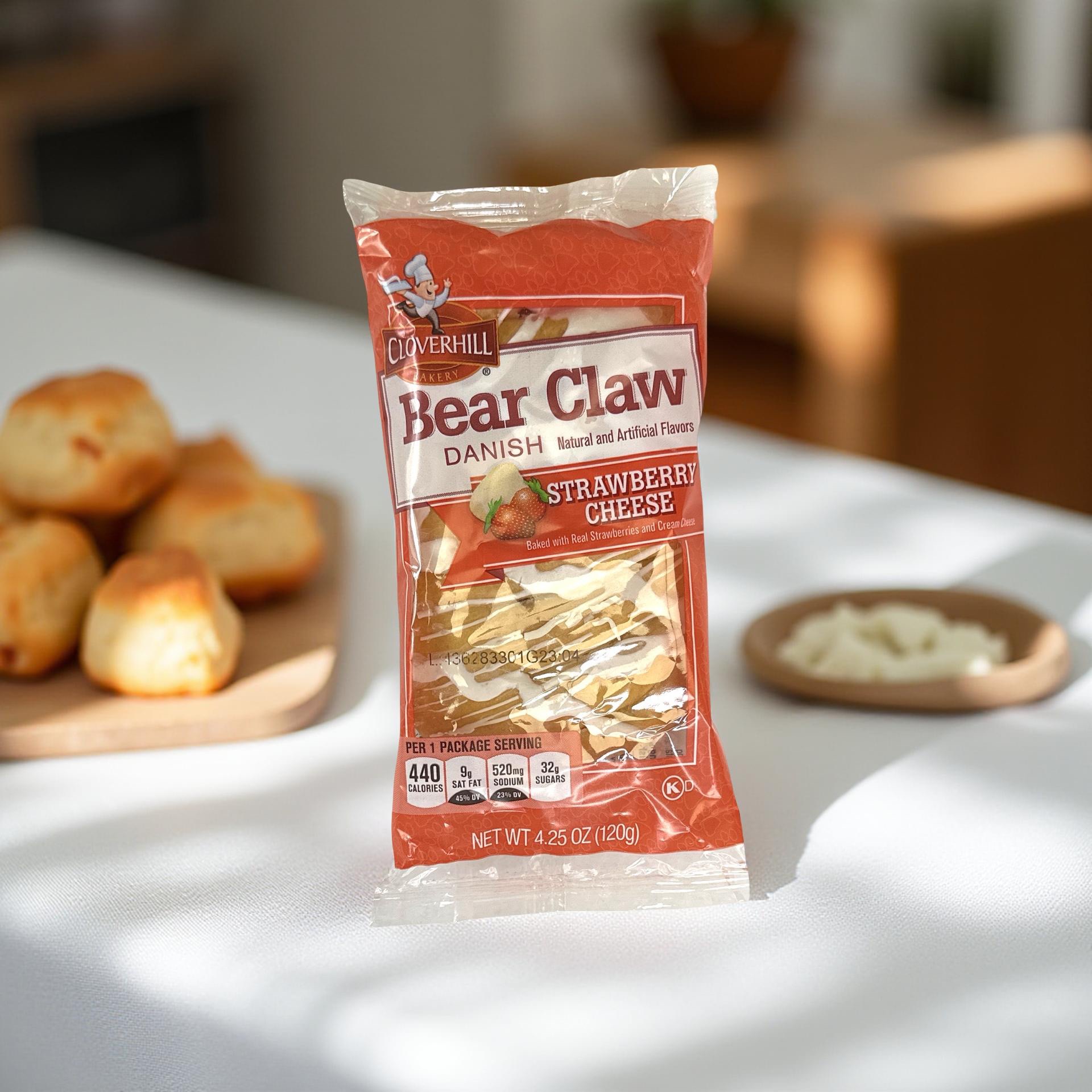 Cloverhill Bakery Bear Claw Strawberry Cheese Danish, 6 Count 4