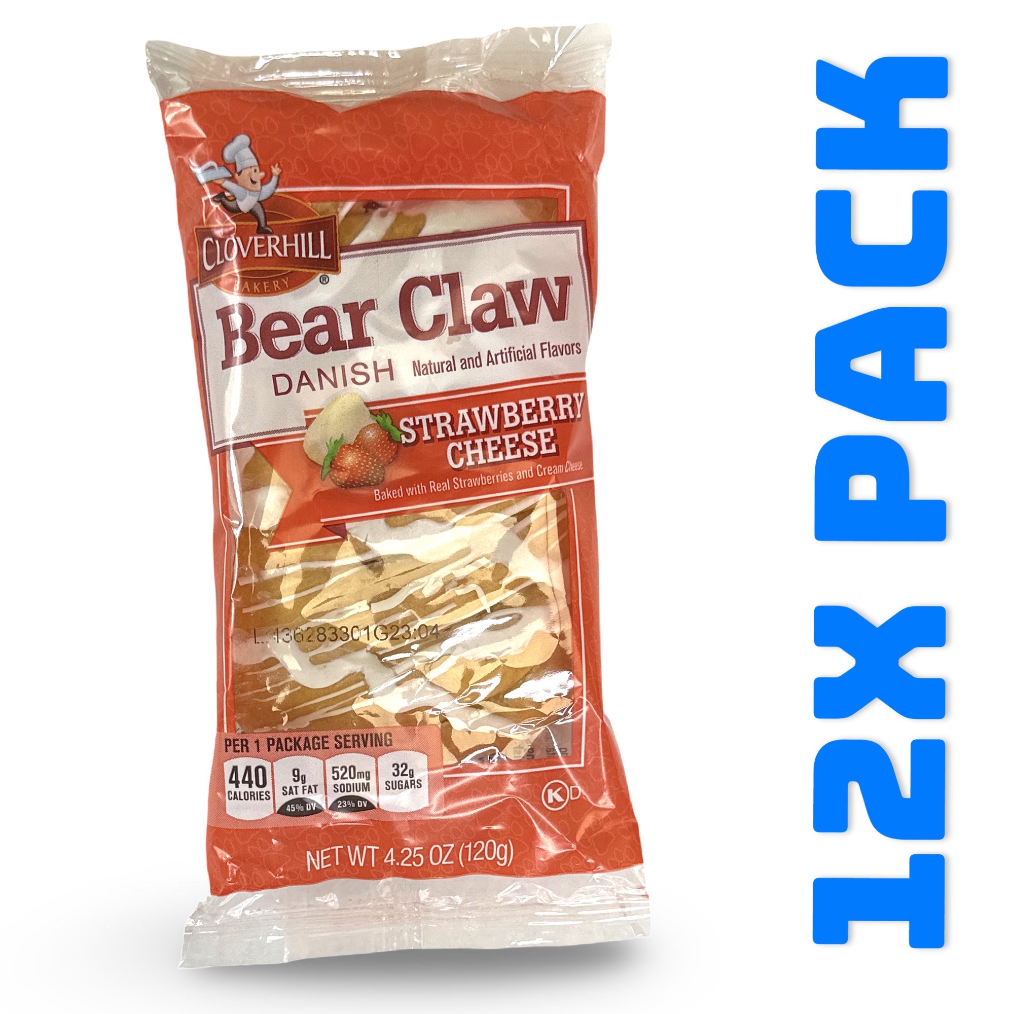 Cloverhill Strawberry Bear Claws | Individually Packaged | 12 Pack 2