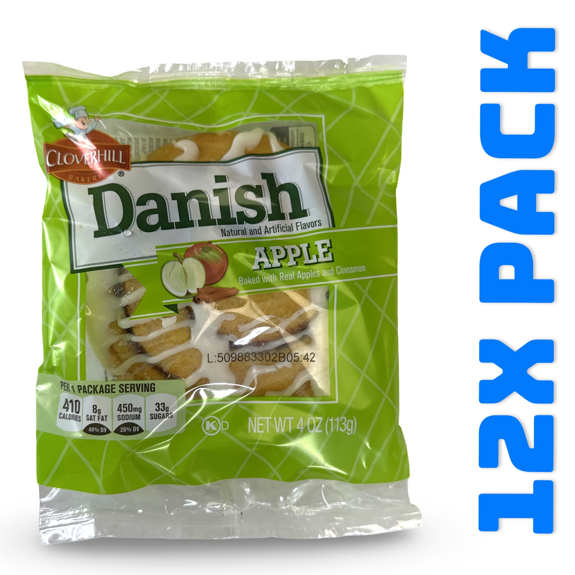 Cloverhill Round Cinnamon Apple Danish, Individually Packaged, Pack of 12 2