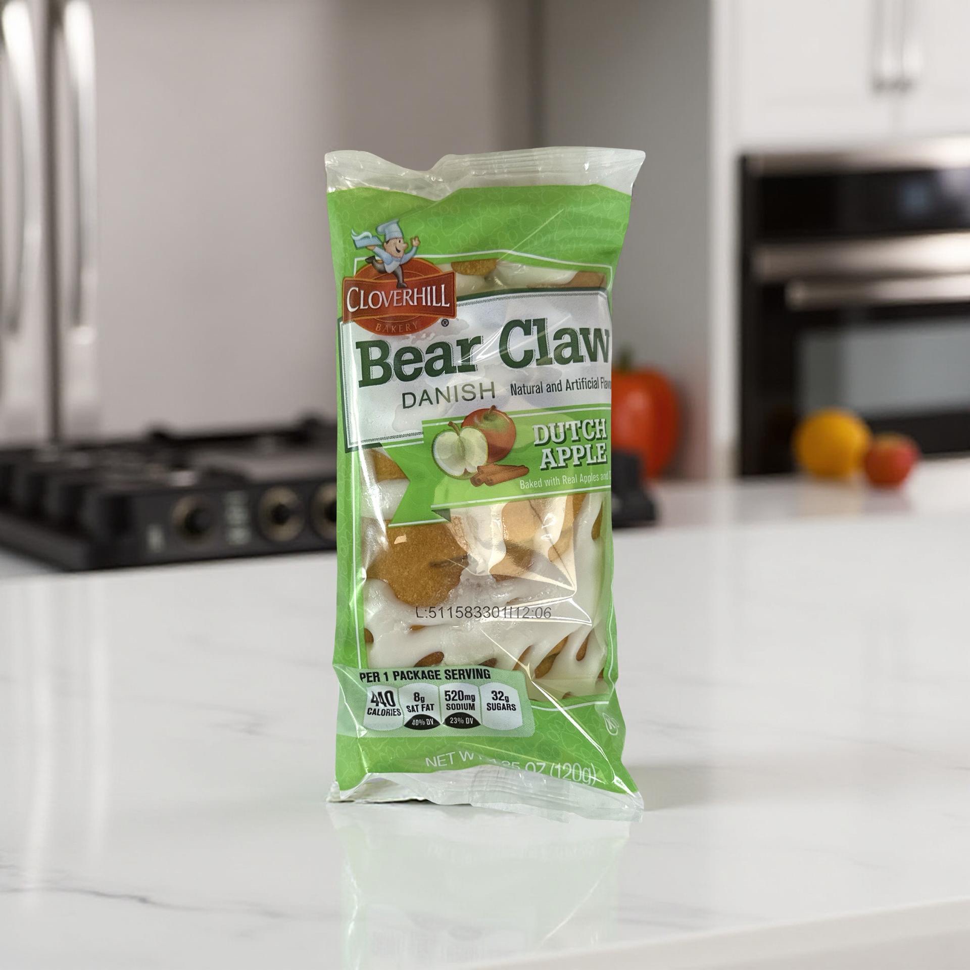 Cloverhill Bear Claw Dutch Apple Danish, 4.25 Ounce -- 36 per case. 4