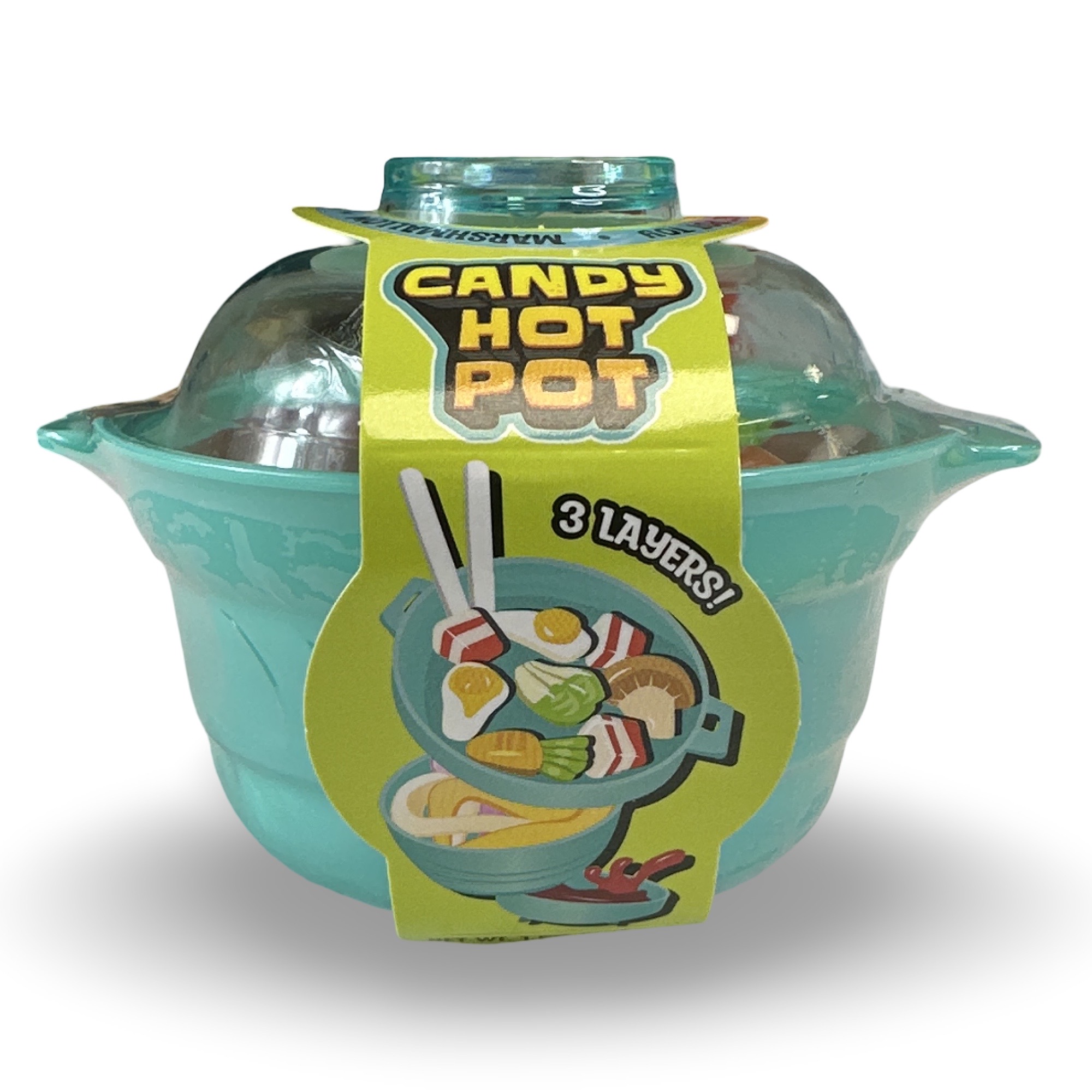 Candy Hot Pots, 3 Pack, With 3 Layers of Candy including Marshmallows, Gel, Gummies and Candy Sticks 3