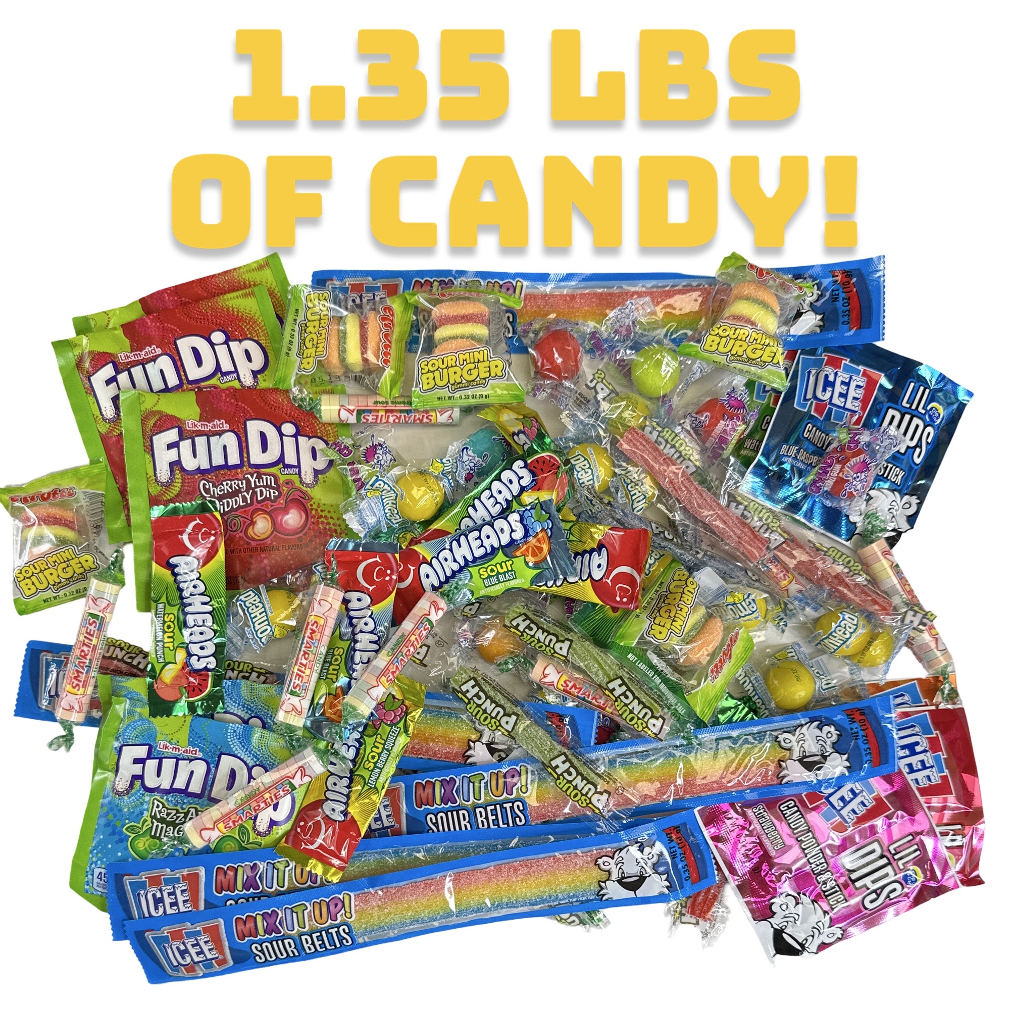 Sour Candy Variety Sampler Pack V2 | Lemonhead, efrutti, Icee, Fun Dip, Smarties and Airheads, 70 Total 2