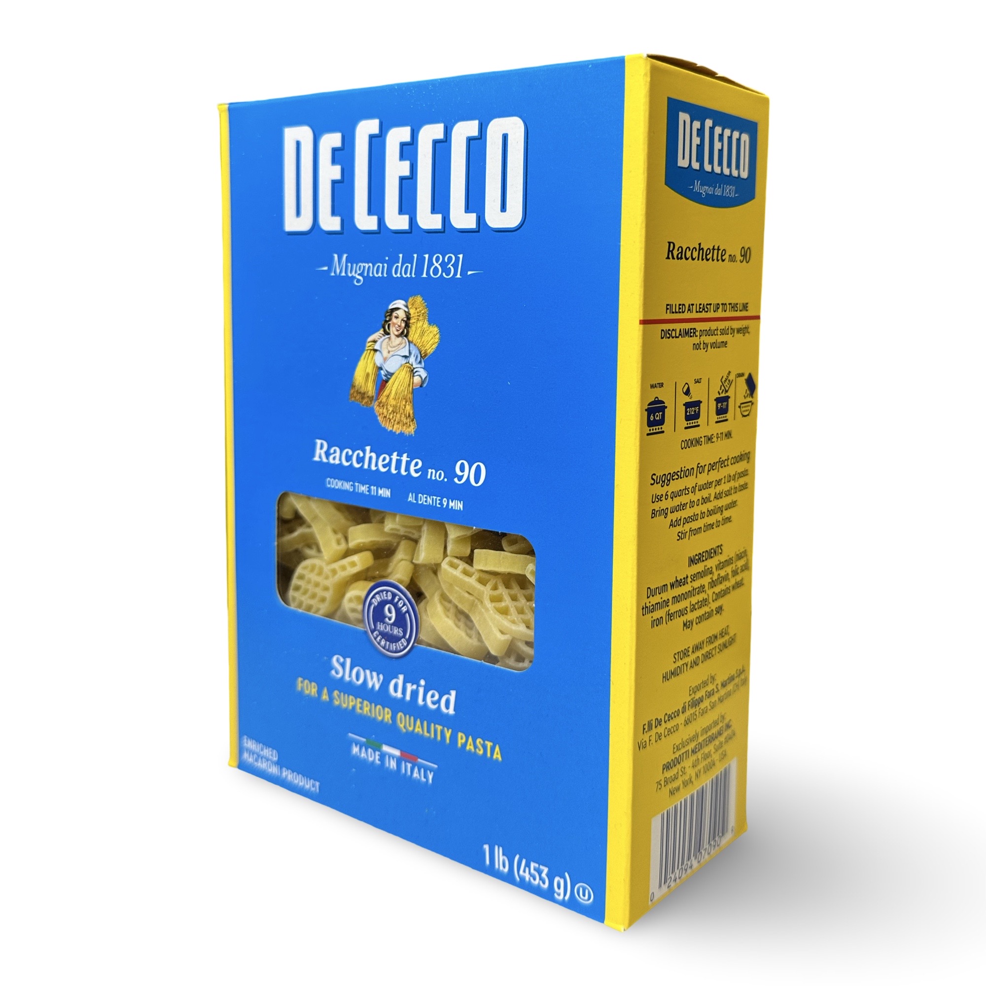 De Cecco Racchette Tennis Racket Shaped Pasta No.90, 1lb, 3 Packs 2