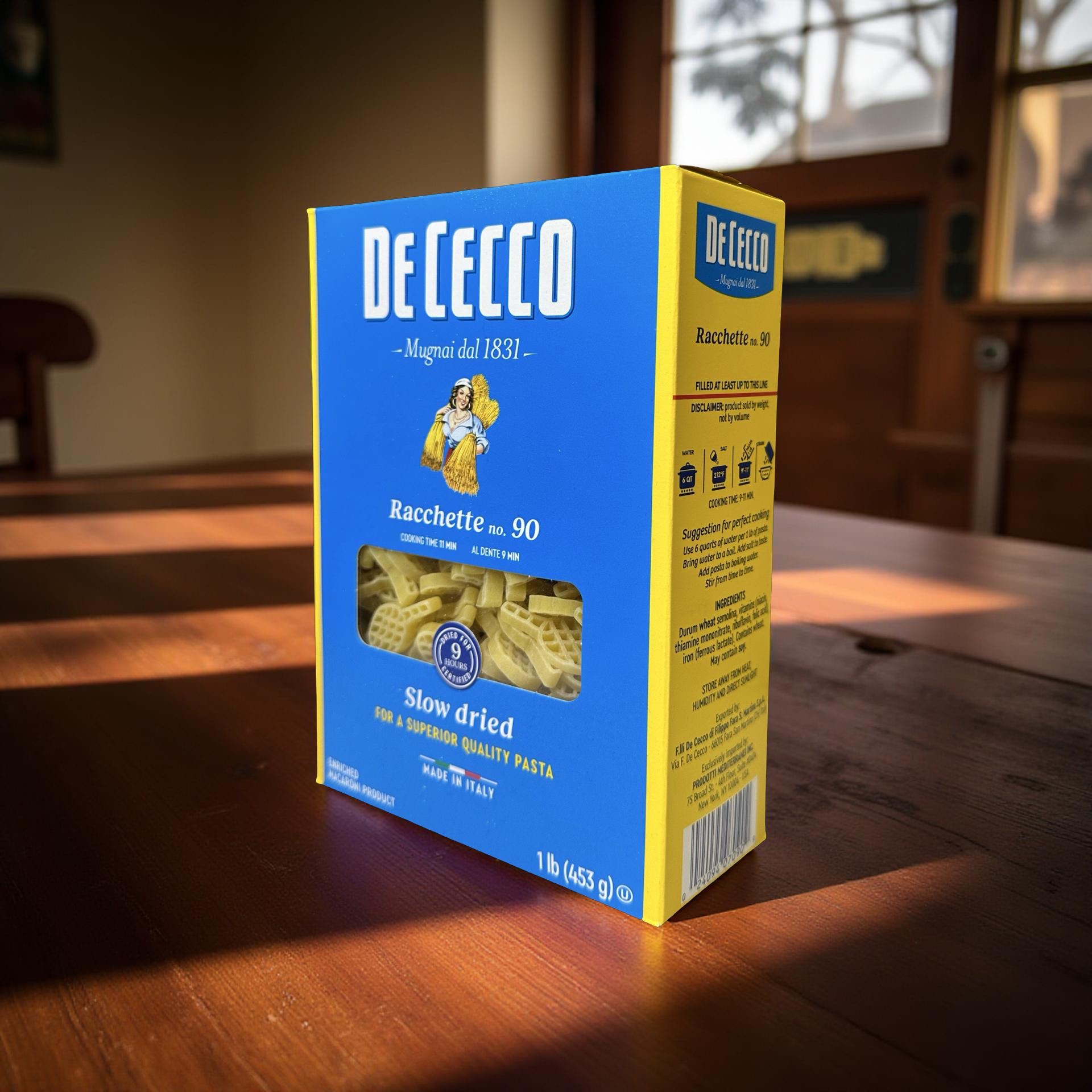 De Cecco Racchette Tennis Racket Shaped Pasta No.90, 1lb, 3 Packs 6